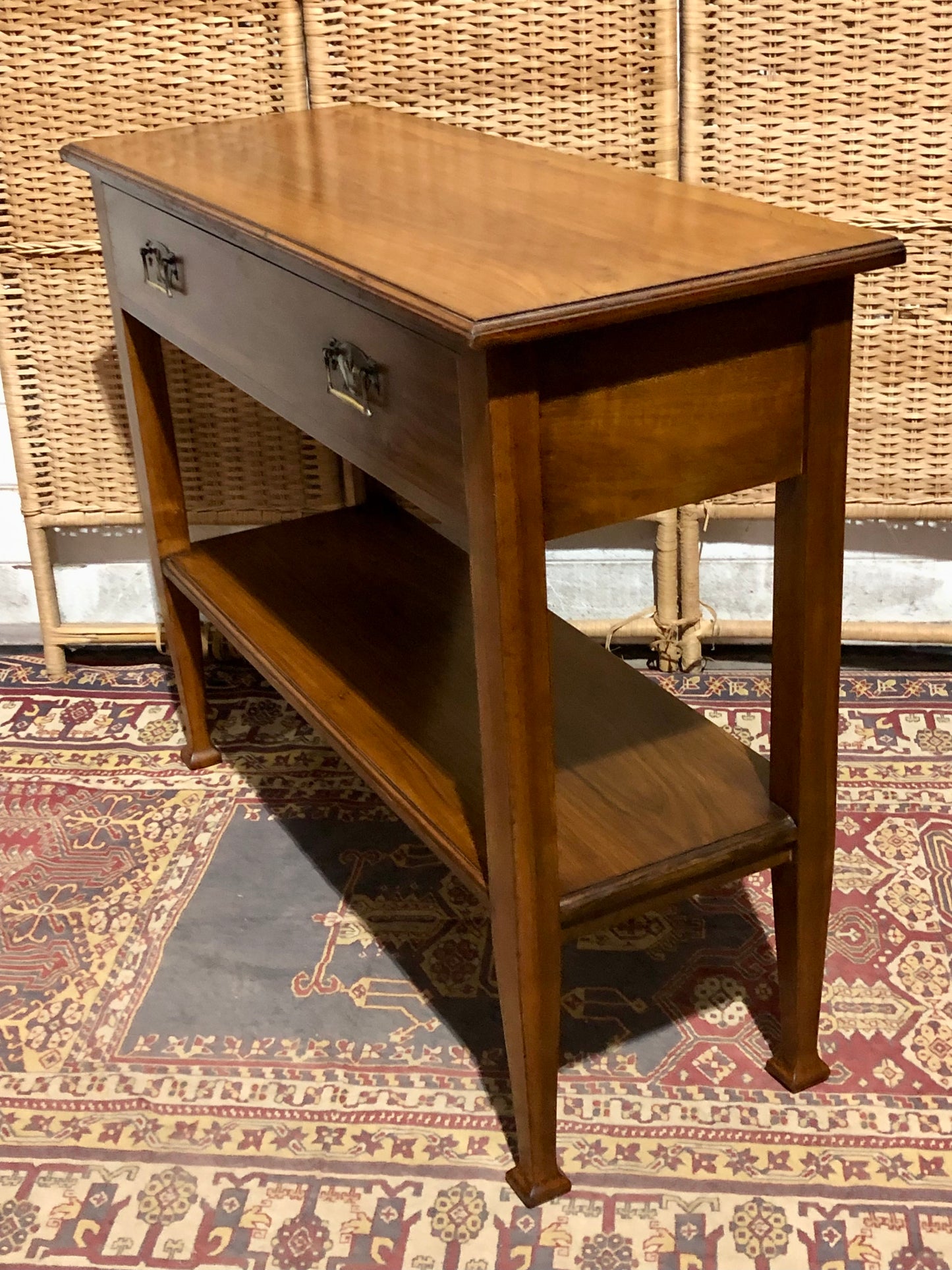 000534....Handsome Arts And Crafts Walnut Side Or Hall Table ( sold )