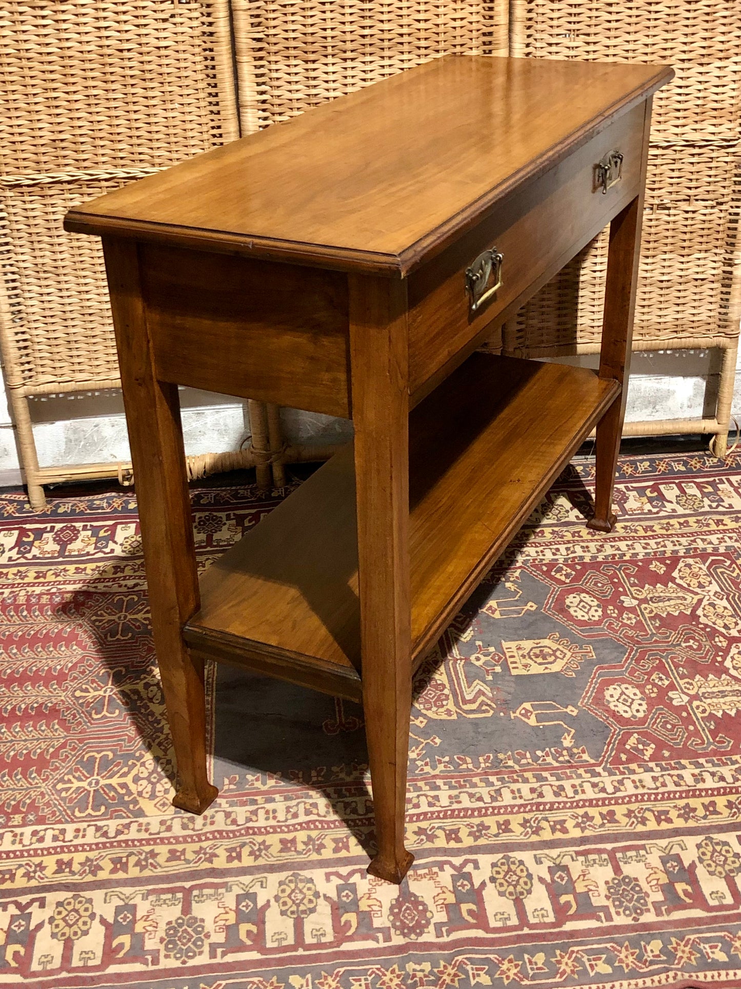 000534....Handsome Arts And Crafts Walnut Side Or Hall Table ( sold )