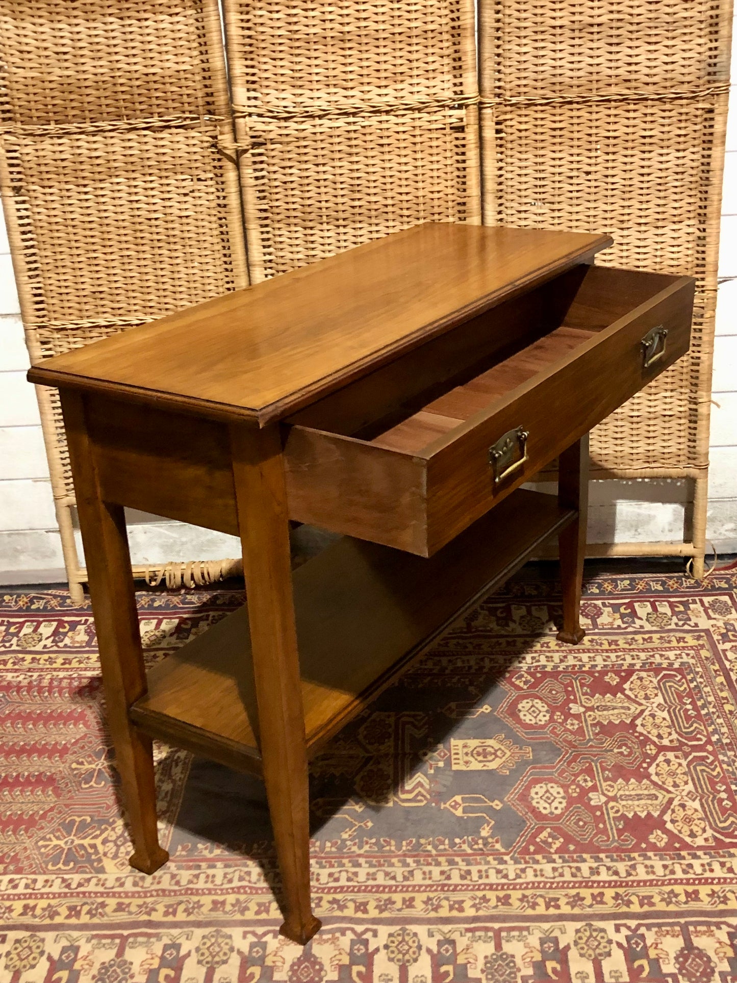 000534....Handsome Arts And Crafts Walnut Side Or Hall Table ( sold )