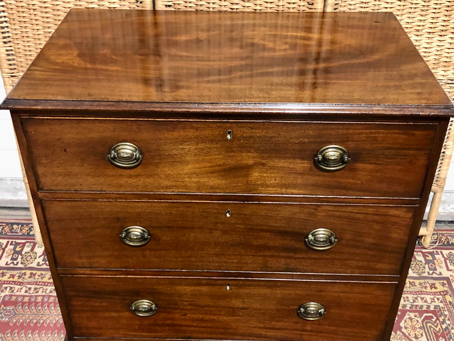 000533...Handsome Small Georgian Mahogany Chest Of Drawers ( sold )