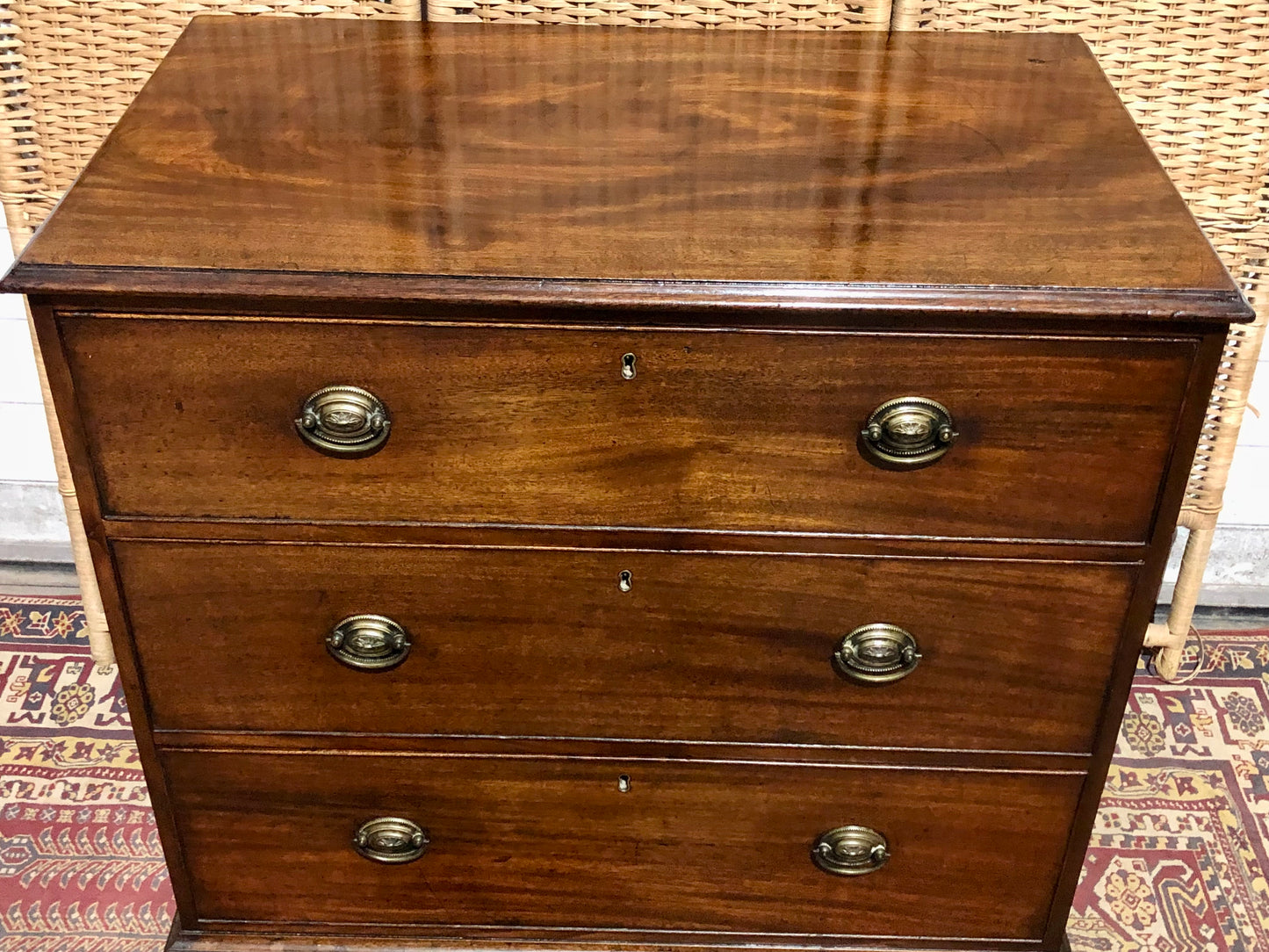 000533...Handsome Small Georgian Mahogany Chest Of Drawers ( sold )