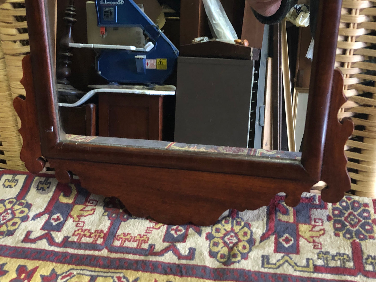 000531....Handsome Pair Of Vintage Mahogany Wall Mirrors ( sold )