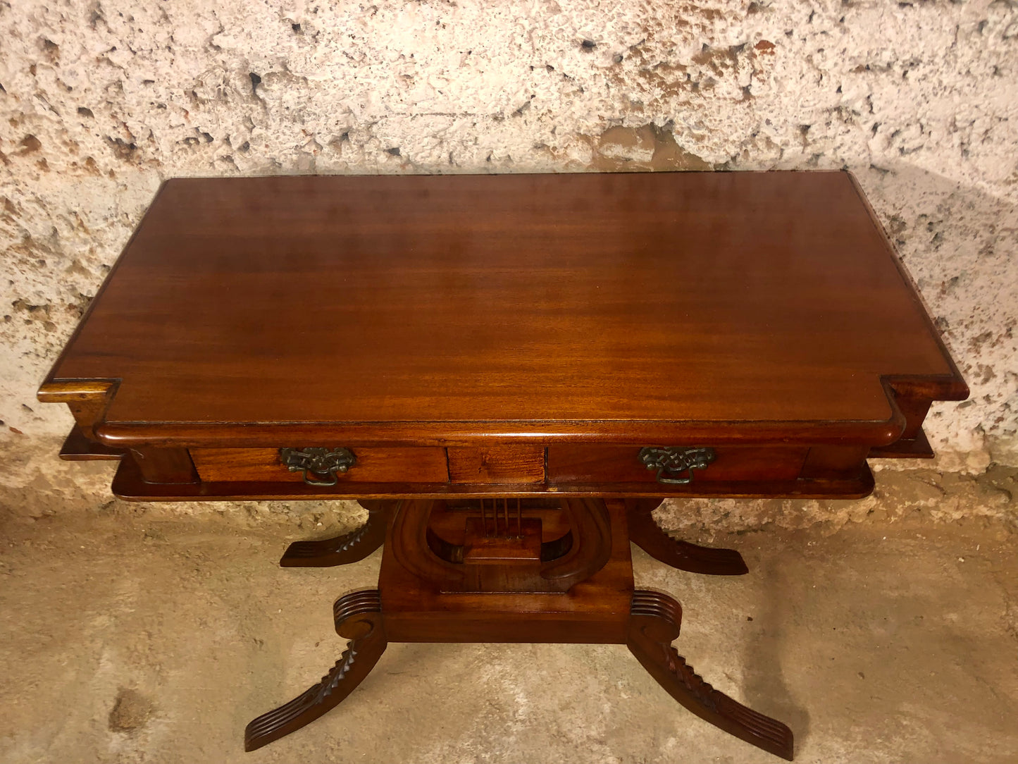 000529...Handsome Vintage Reproduction Mahogany Hall Table