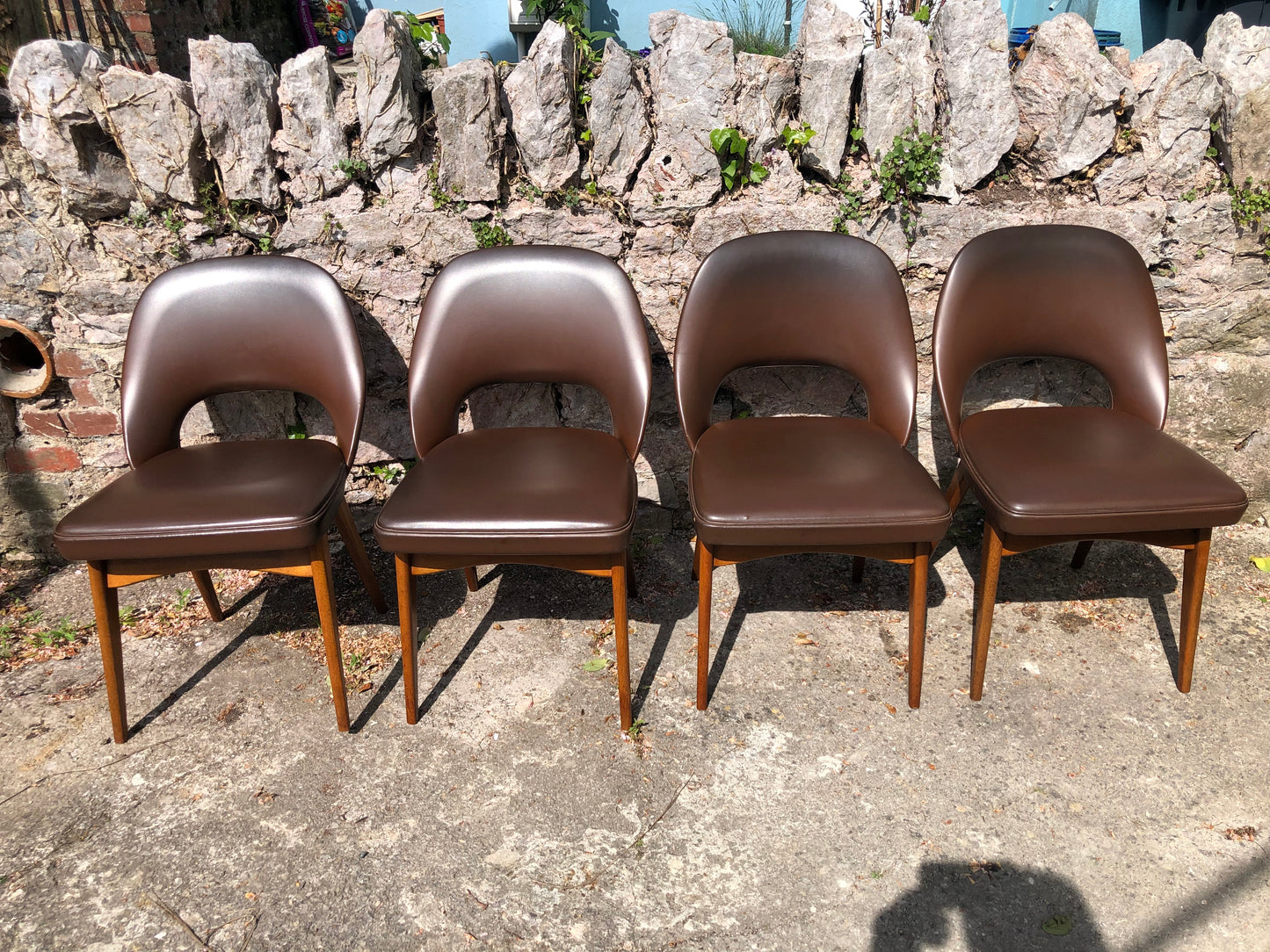 000522...Handsome Set Of Four Retro Ben Dining Chairs (Sold)