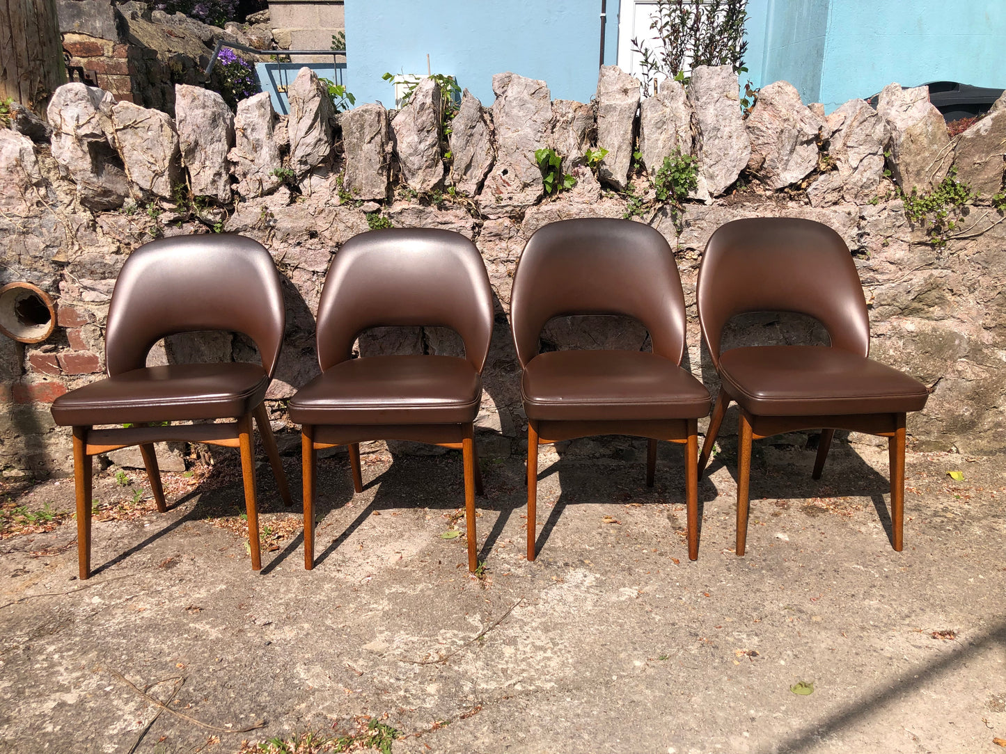 000522...Handsome Set Of Four Retro Ben Dining Chairs (Sold)