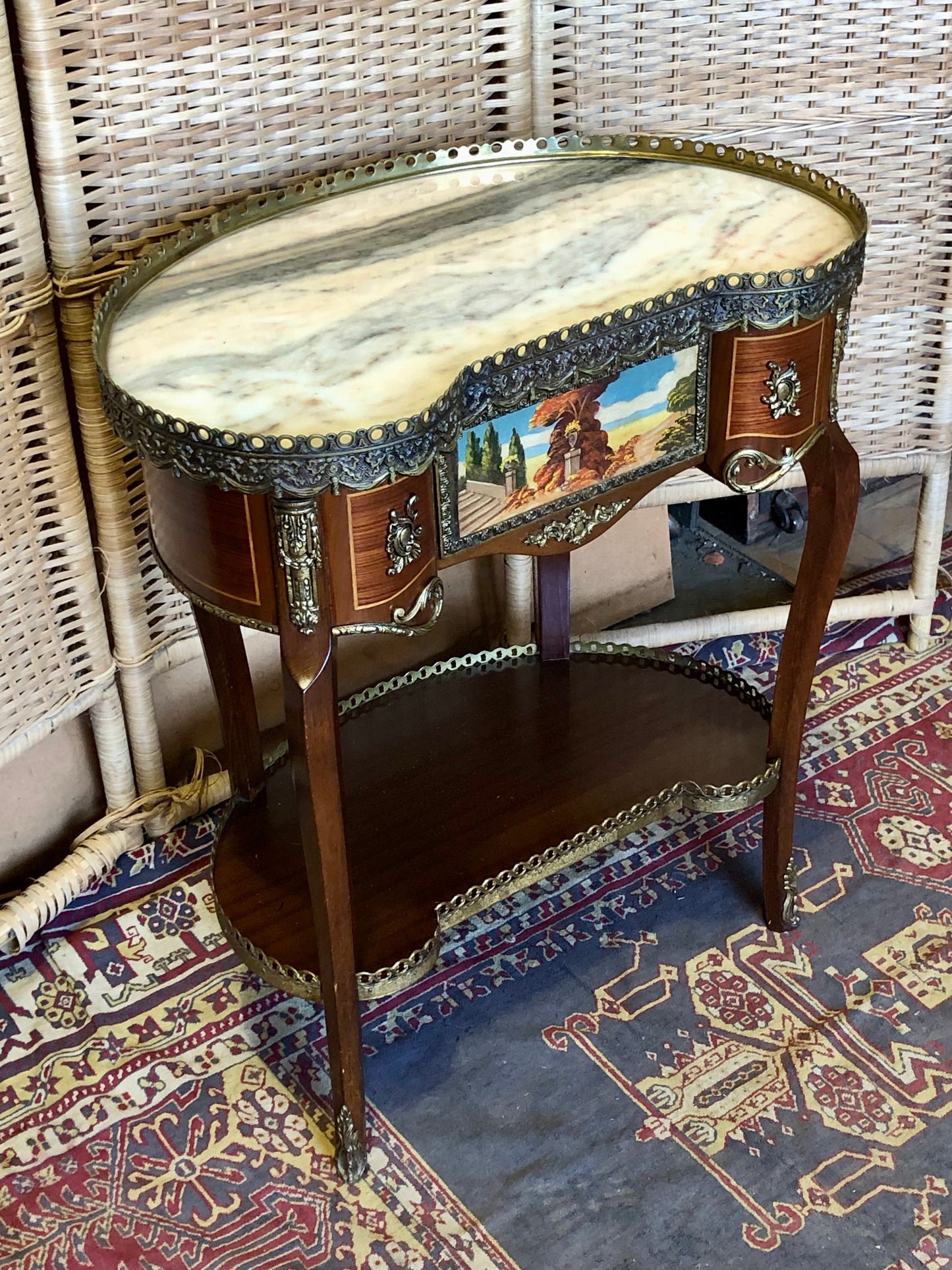 000518....Bedside Lamp Table Vintage French