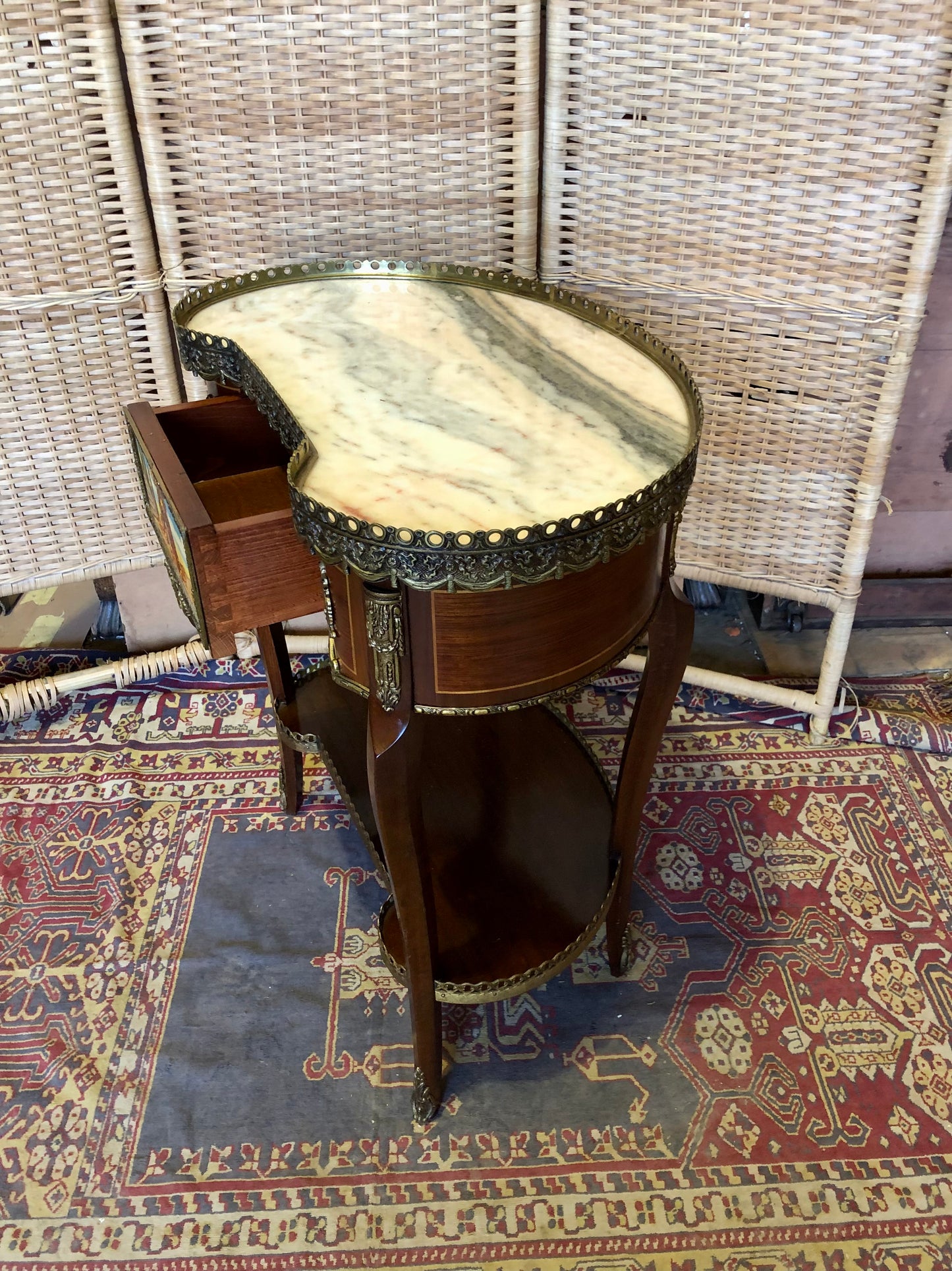 000518....Bedside Lamp Table Vintage French