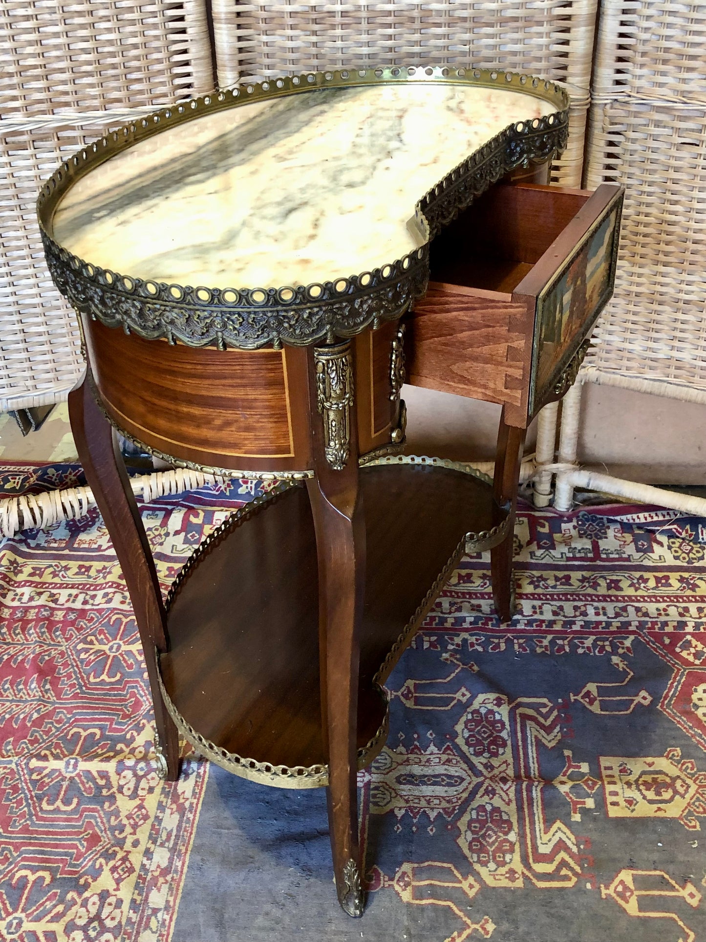 000518....Bedside Lamp Table Vintage French