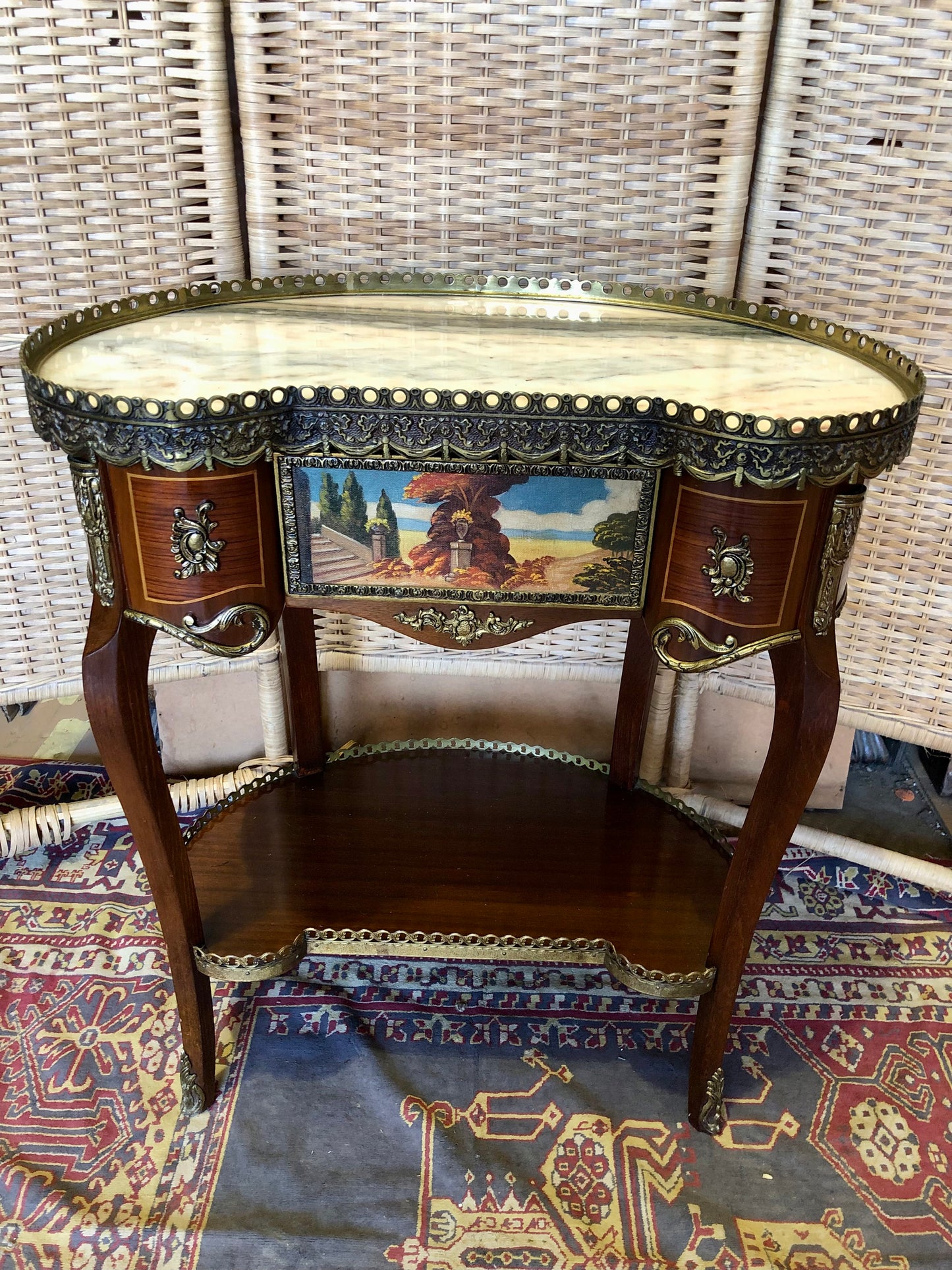 000518....Bedside Lamp Table Vintage French