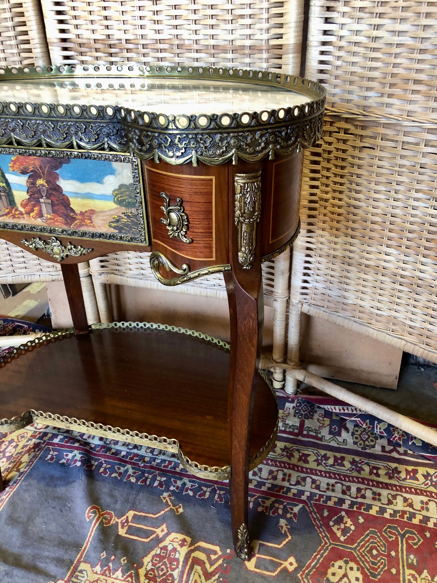 000518....Bedside Lamp Table Vintage French