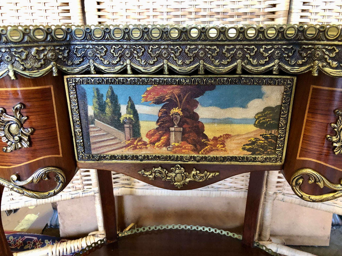 000518....Bedside Lamp Table Vintage French