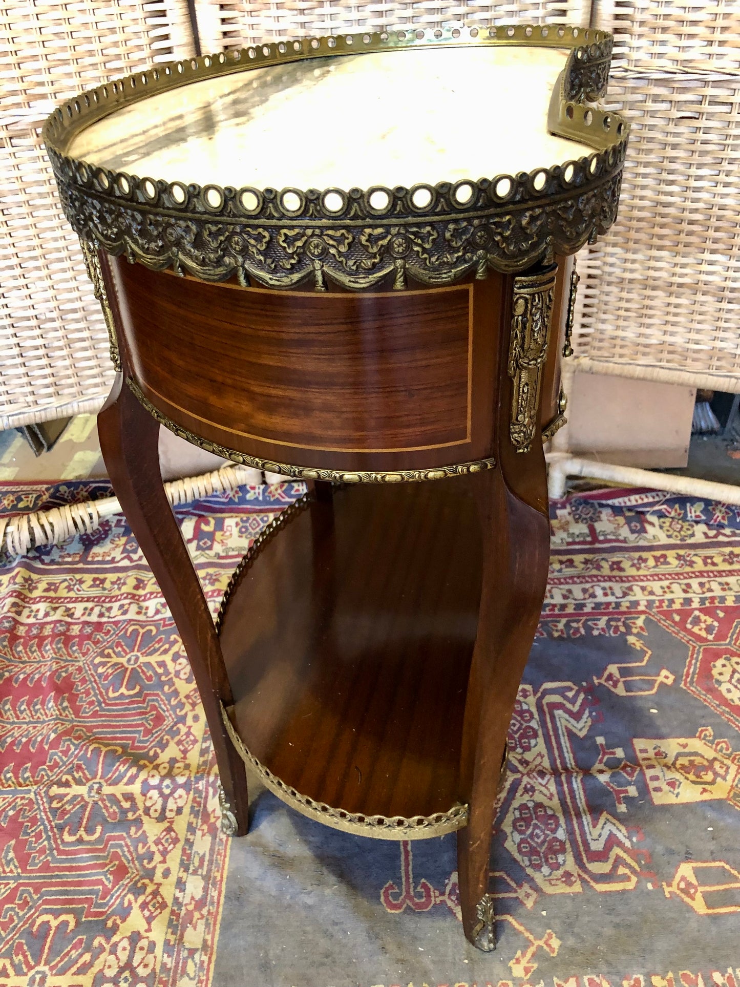 000518....Bedside Lamp Table Vintage French