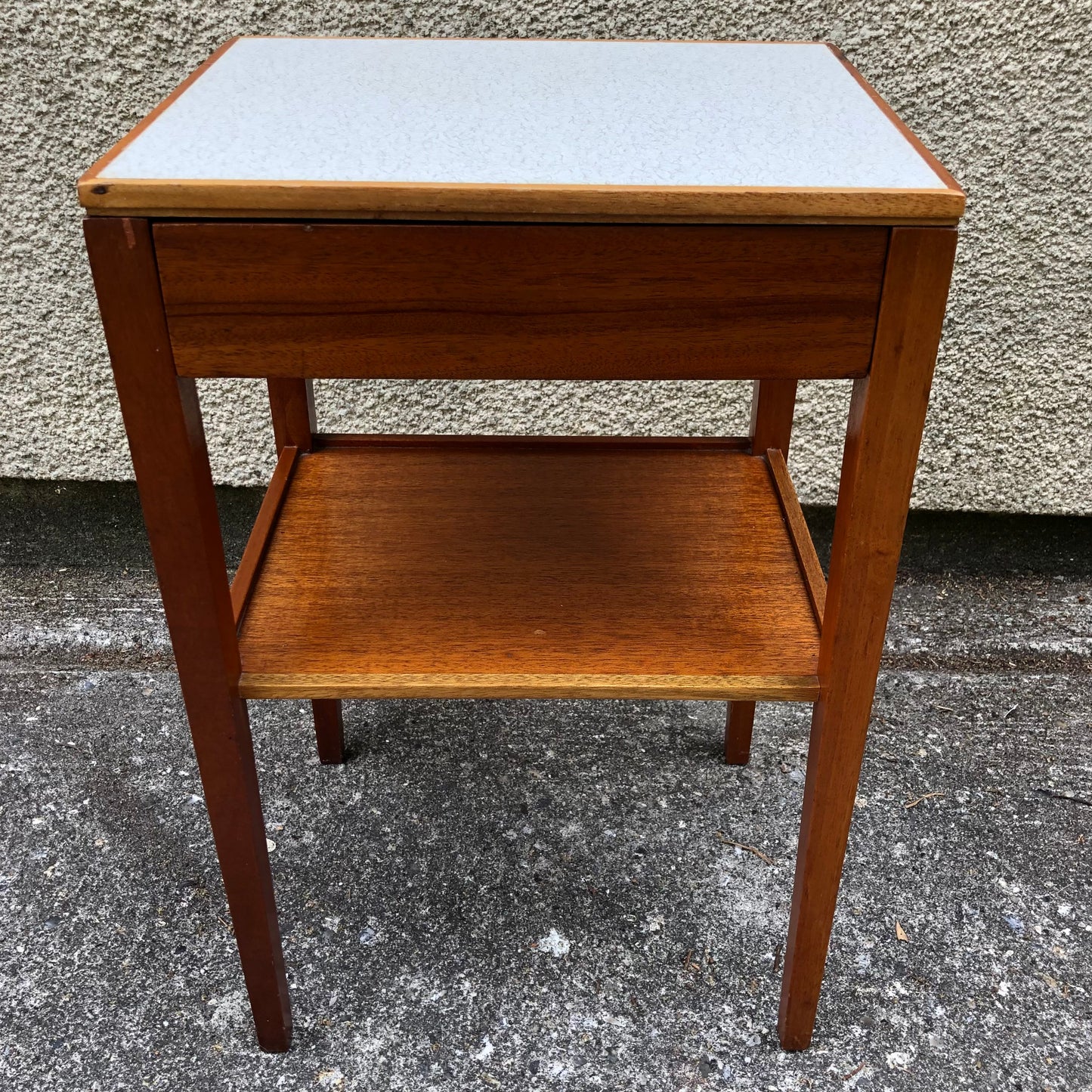 000515....Pair Of Bedside Lamp Tables Retro Teak By Remploy