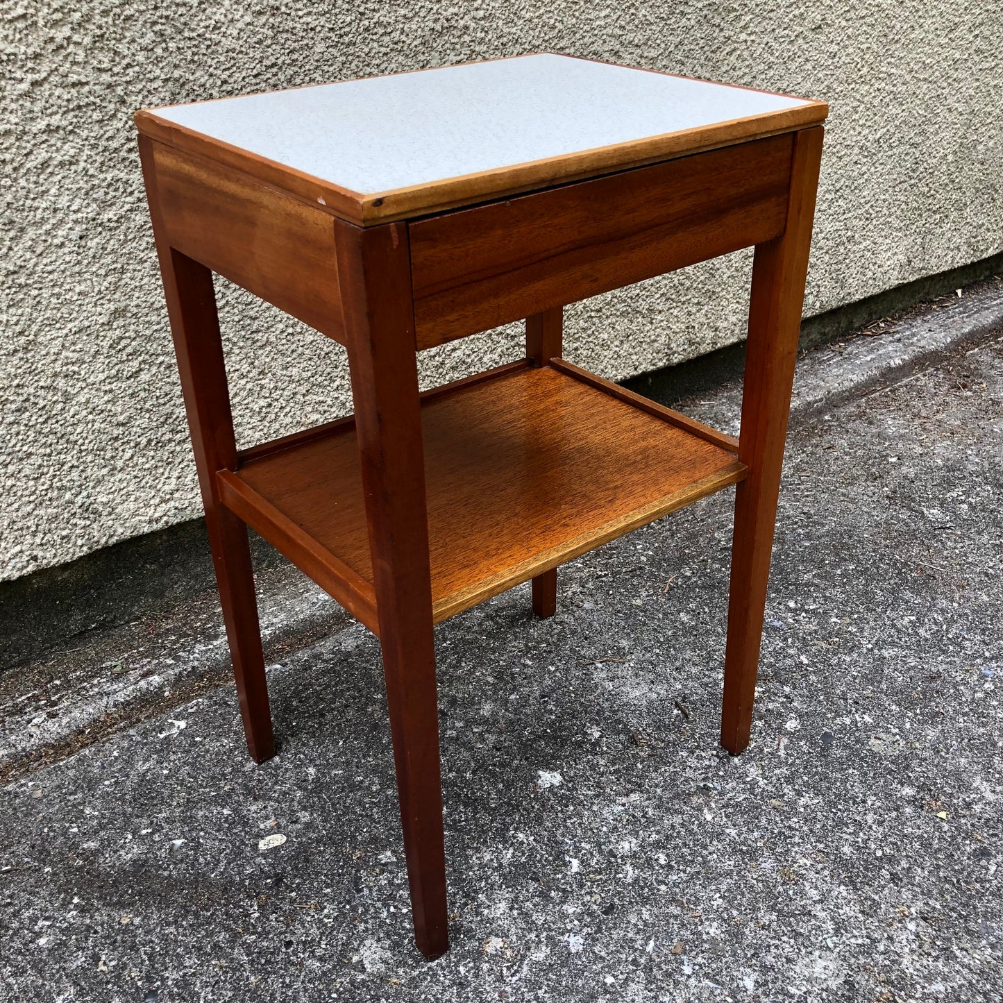 000515....Pair Of Bedside Lamp Tables Retro Teak By Remploy