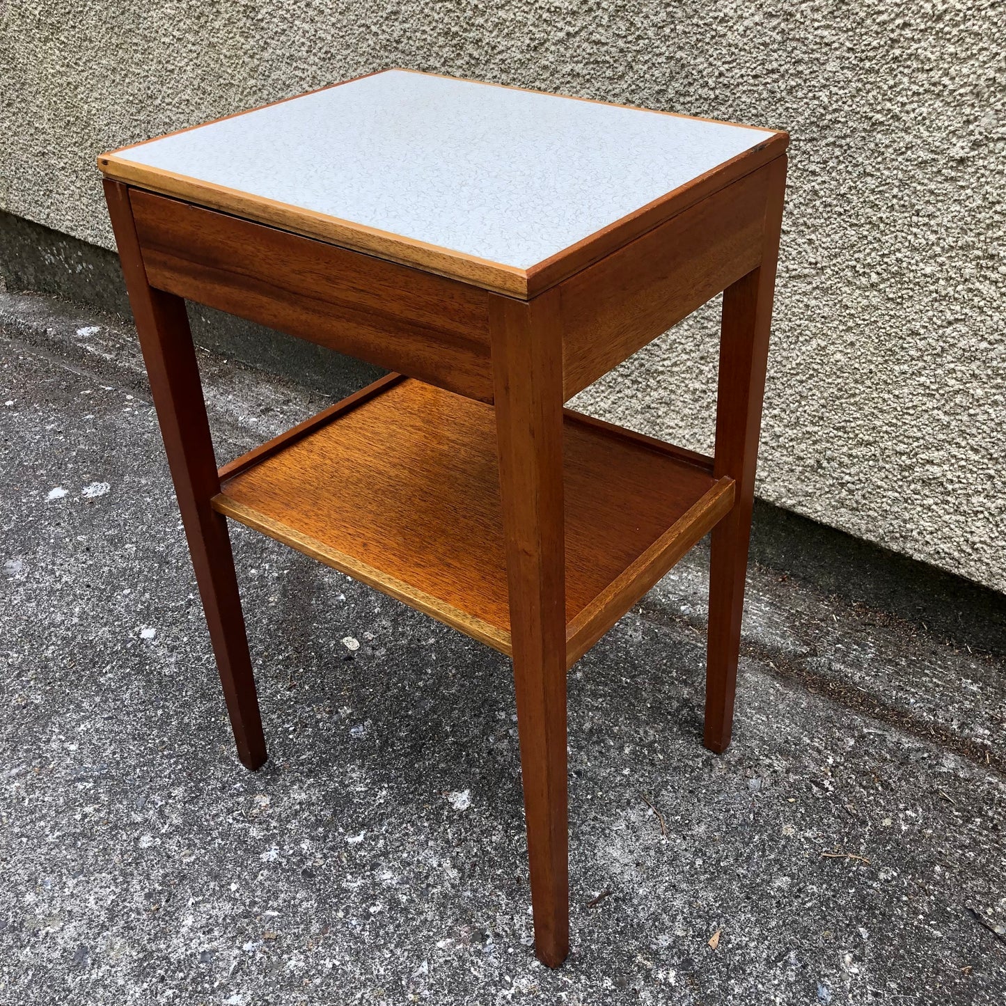 000515....Pair Of Bedside Lamp Tables Retro Teak By Remploy