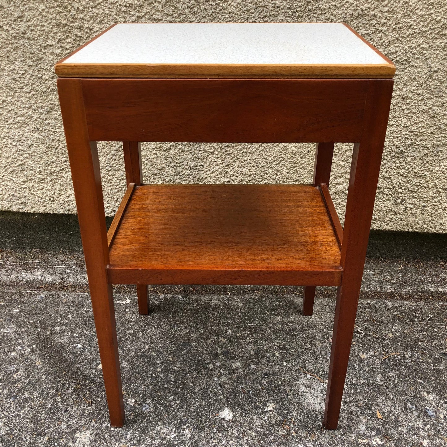 000515....Pair Of Bedside Lamp Tables Retro Teak By Remploy