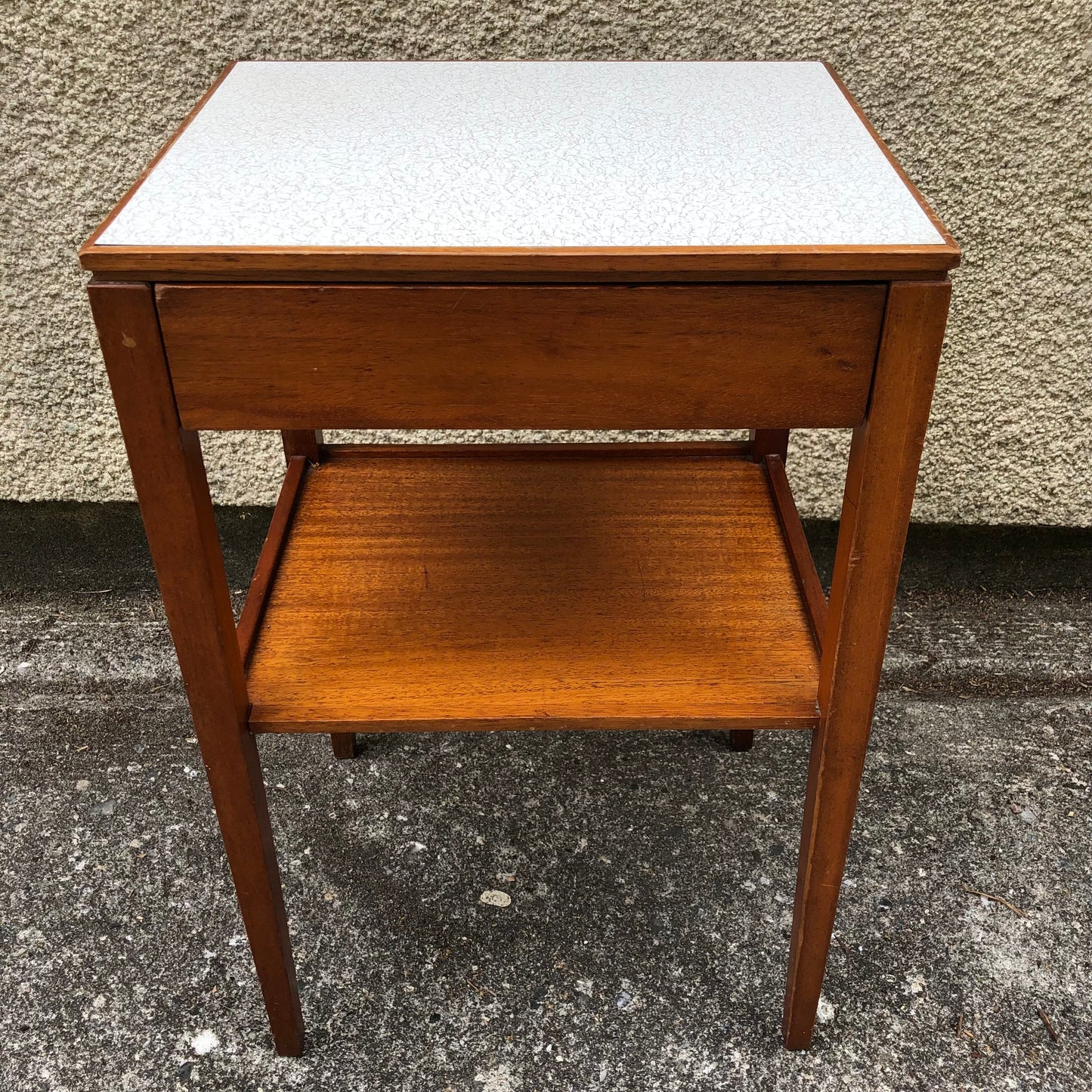 000515....Pair Of Bedside Lamp Tables Retro Teak By Remploy