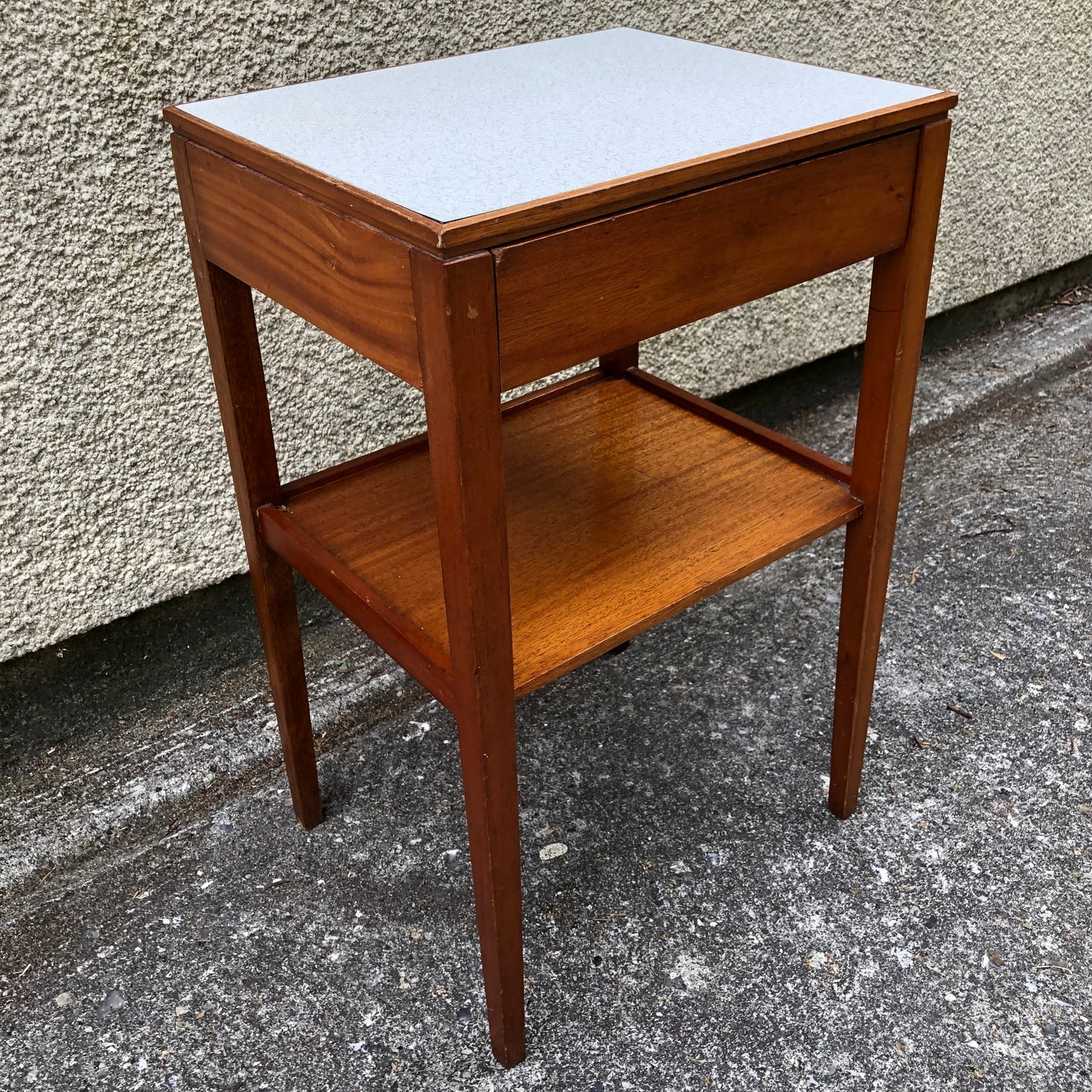 000515....Pair Of Bedside Lamp Tables Retro Teak By Remploy