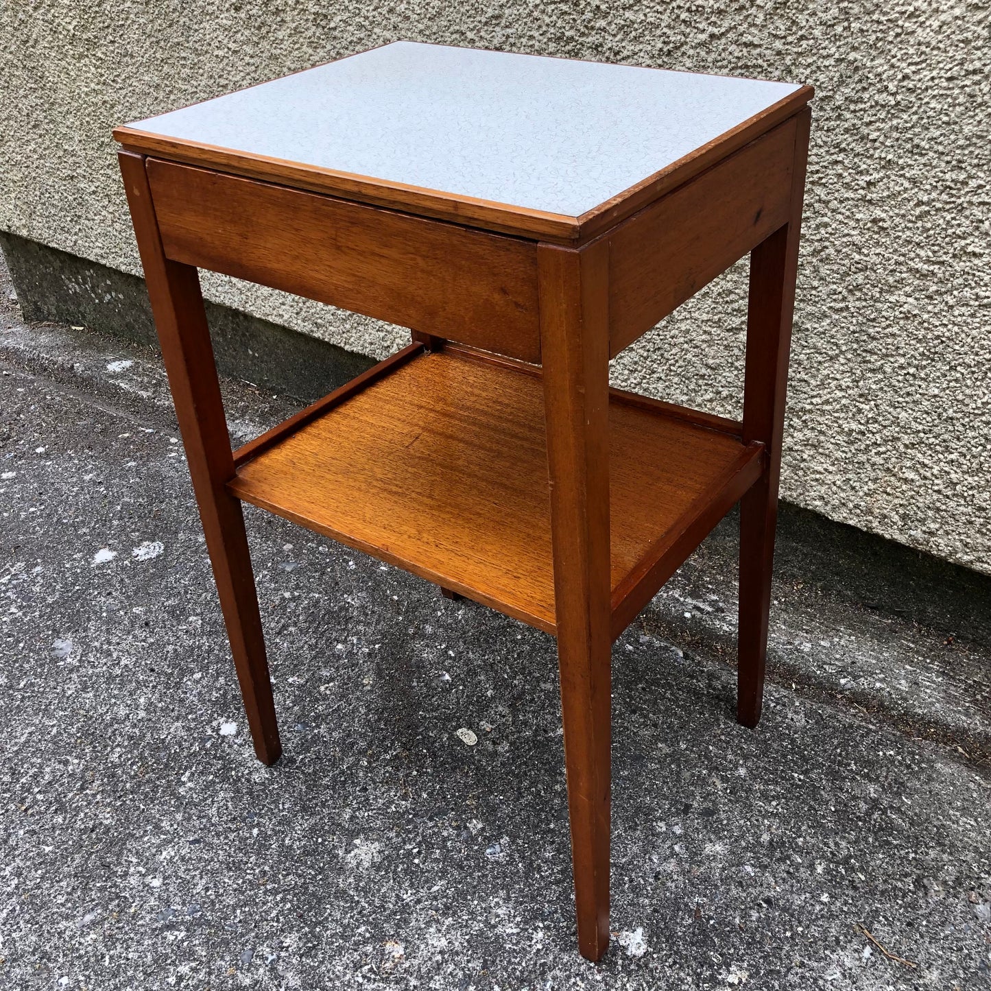 000515....Pair Of Bedside Lamp Tables Retro Teak By Remploy