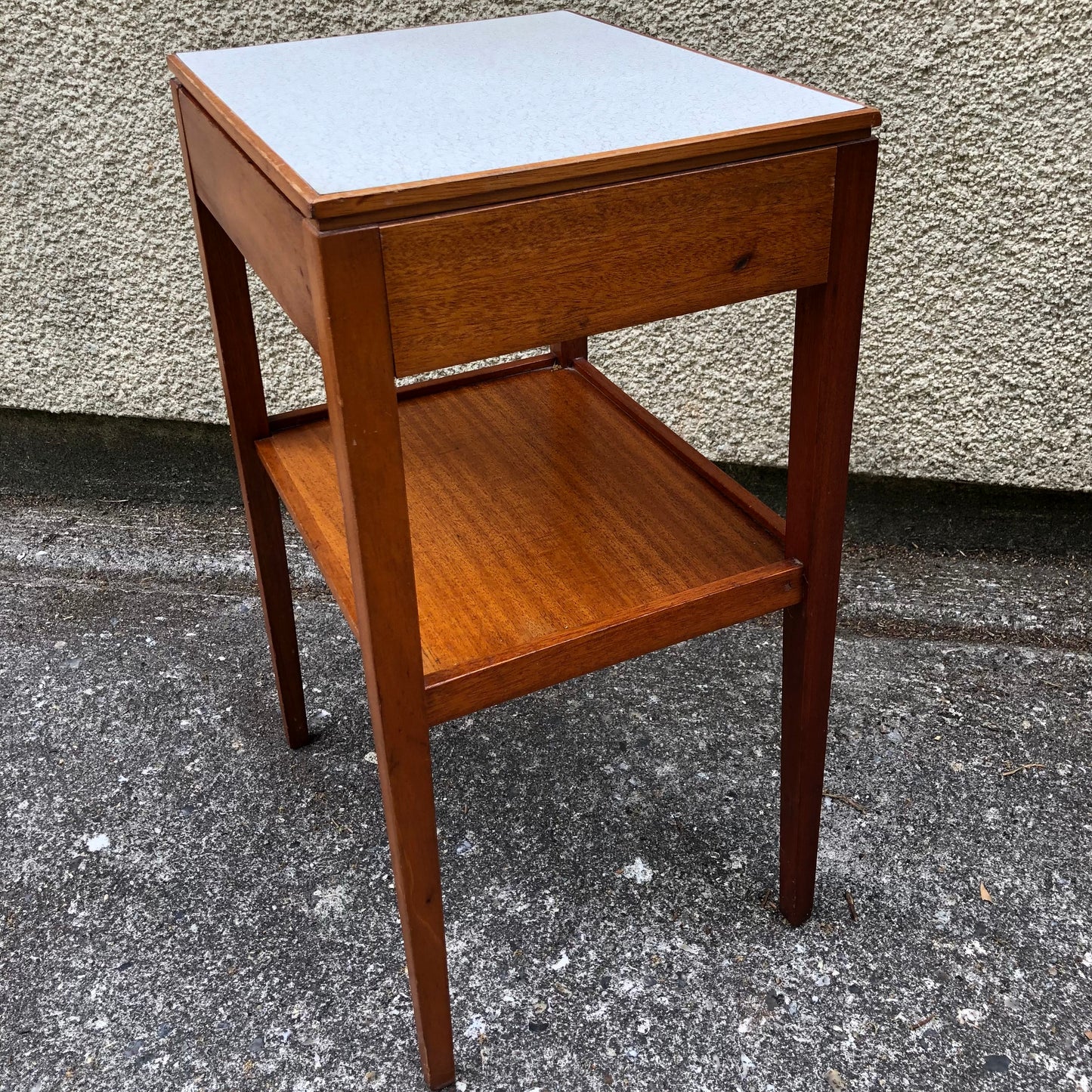 000515....Pair Of Bedside Lamp Tables Retro Teak By Remploy