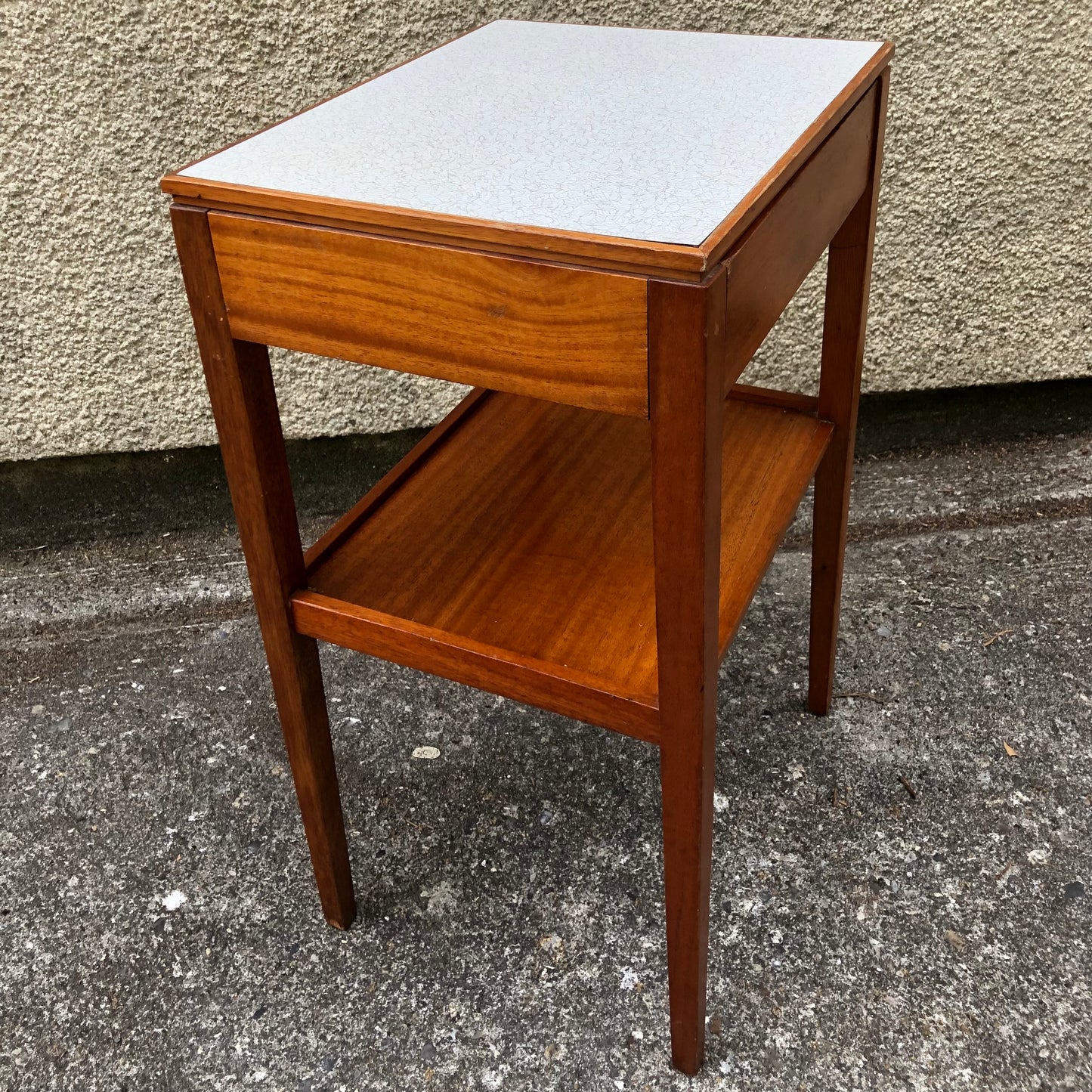 000515....Pair Of Bedside Lamp Tables Retro Teak By Remploy