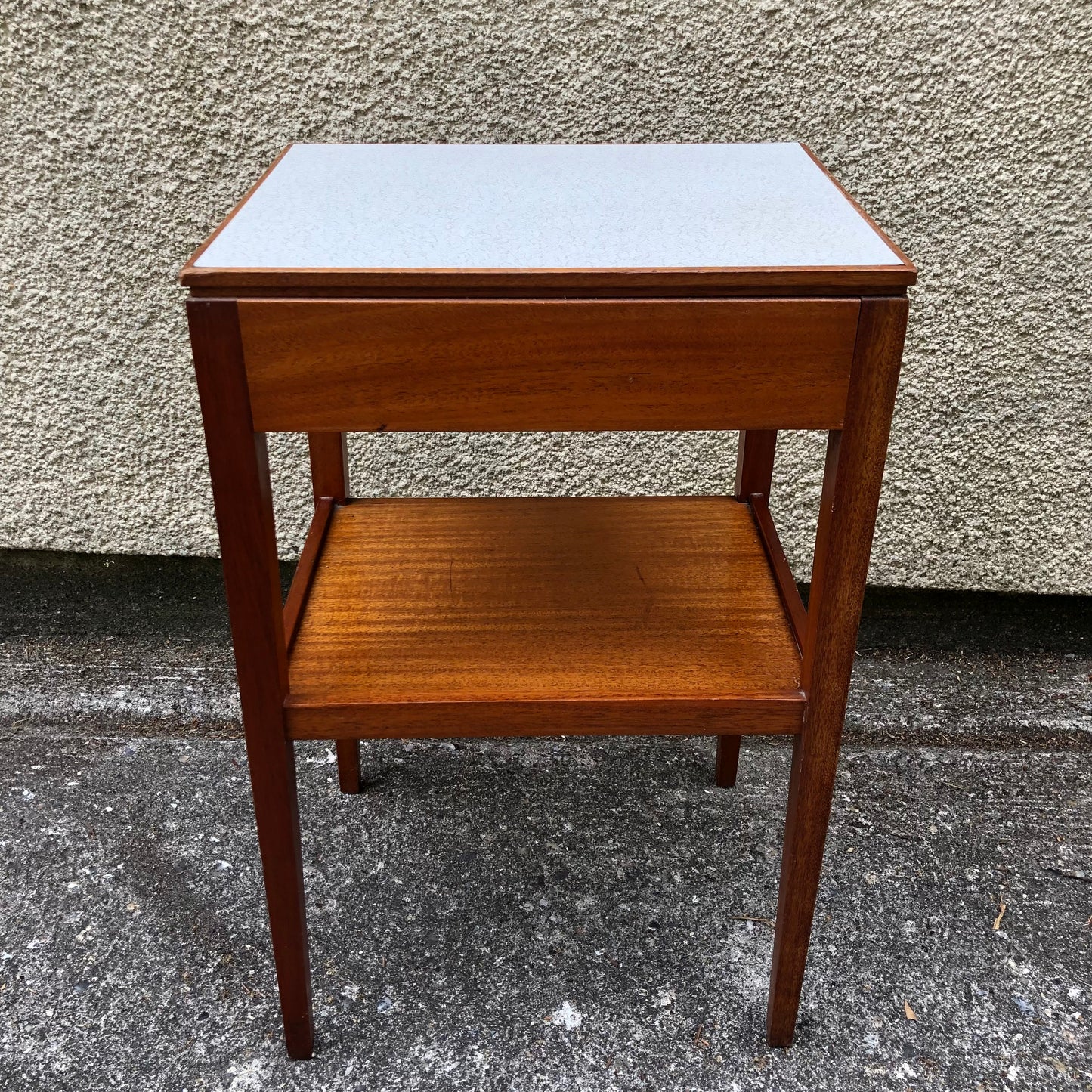 000515....Pair Of Bedside Lamp Tables Retro Teak By Remploy