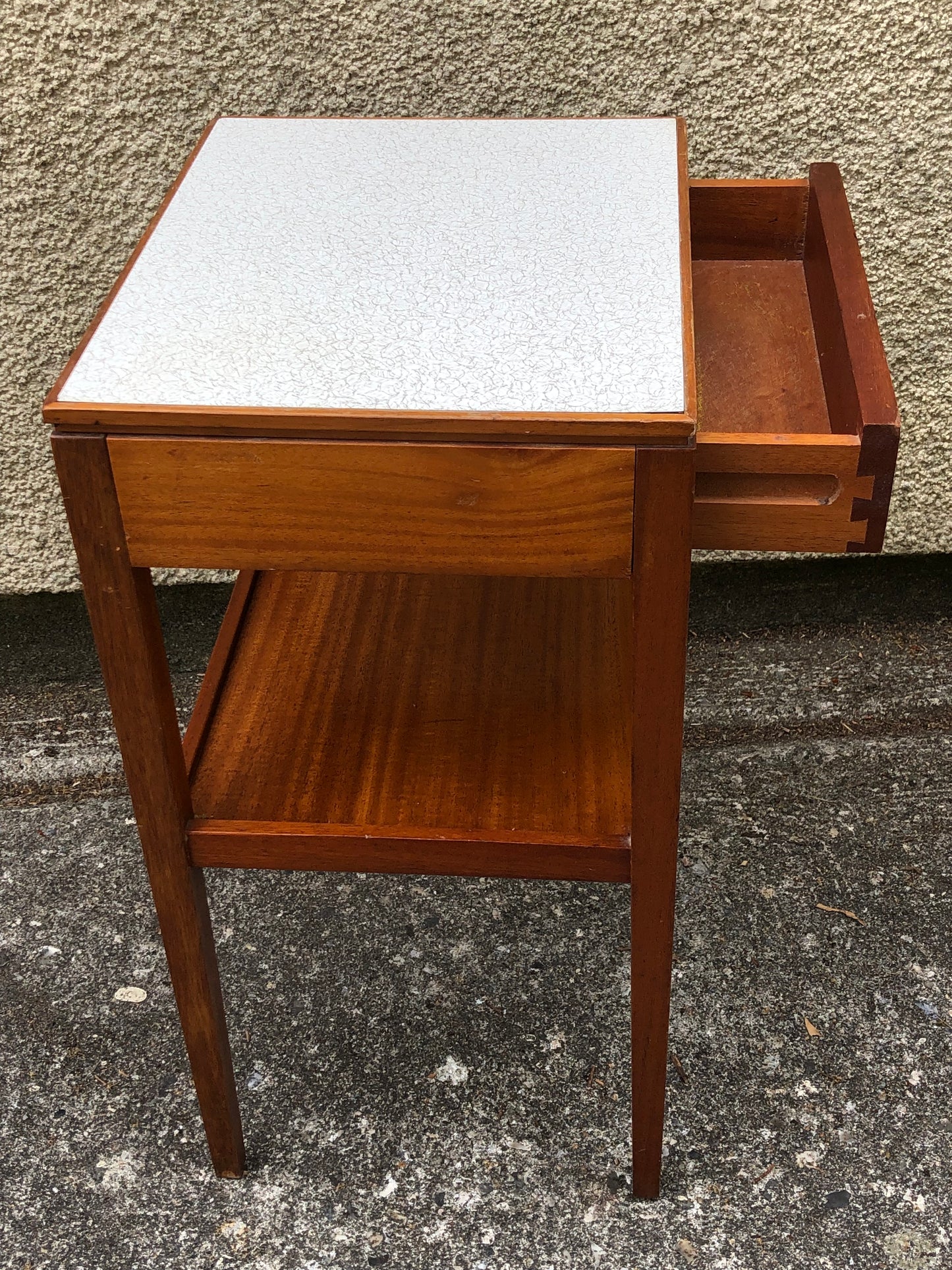 000515....Pair Of Bedside Lamp Tables Retro Teak By Remploy