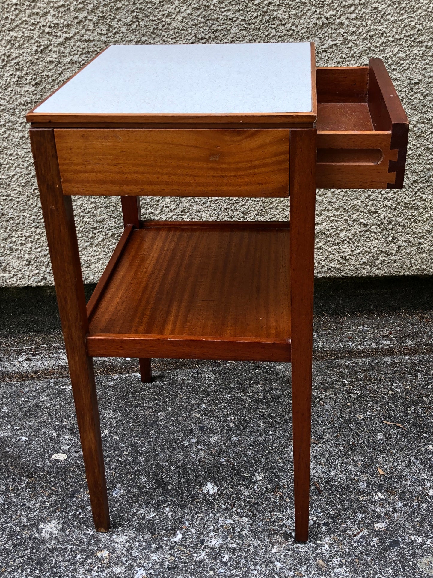 000515....Pair Of Bedside Lamp Tables Retro Teak By Remploy