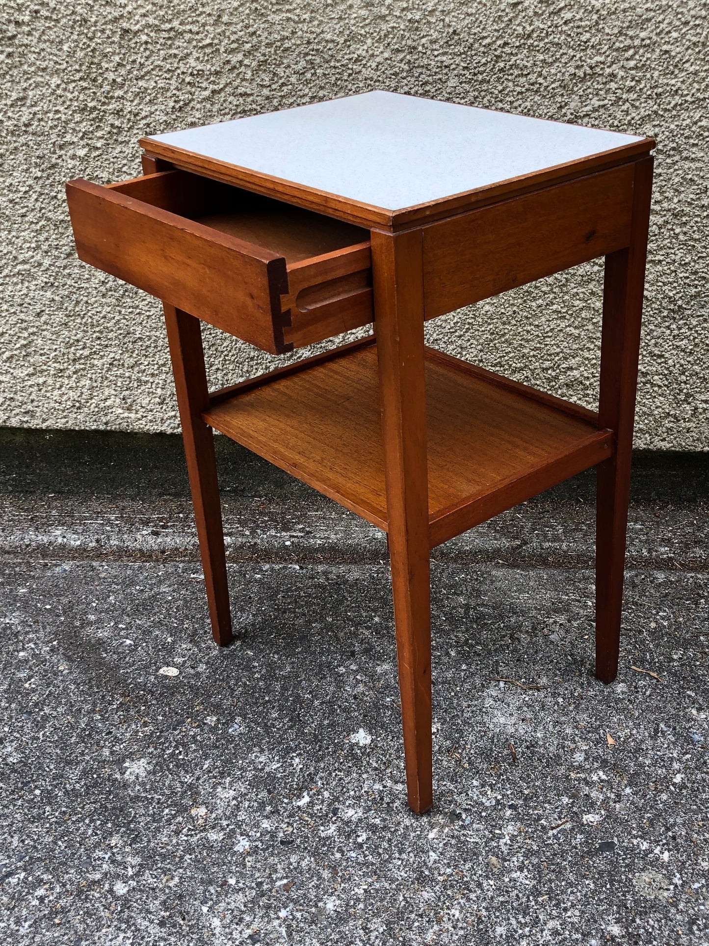 000515....Pair Of Bedside Lamp Tables Retro Teak By Remploy