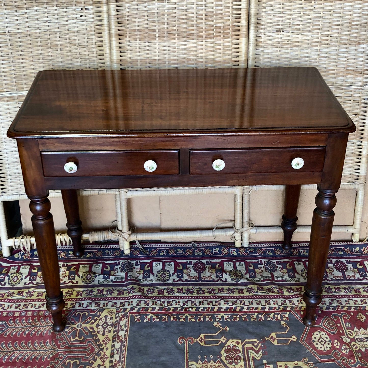 000514....Antique Mahogany Hall Or Writing Table