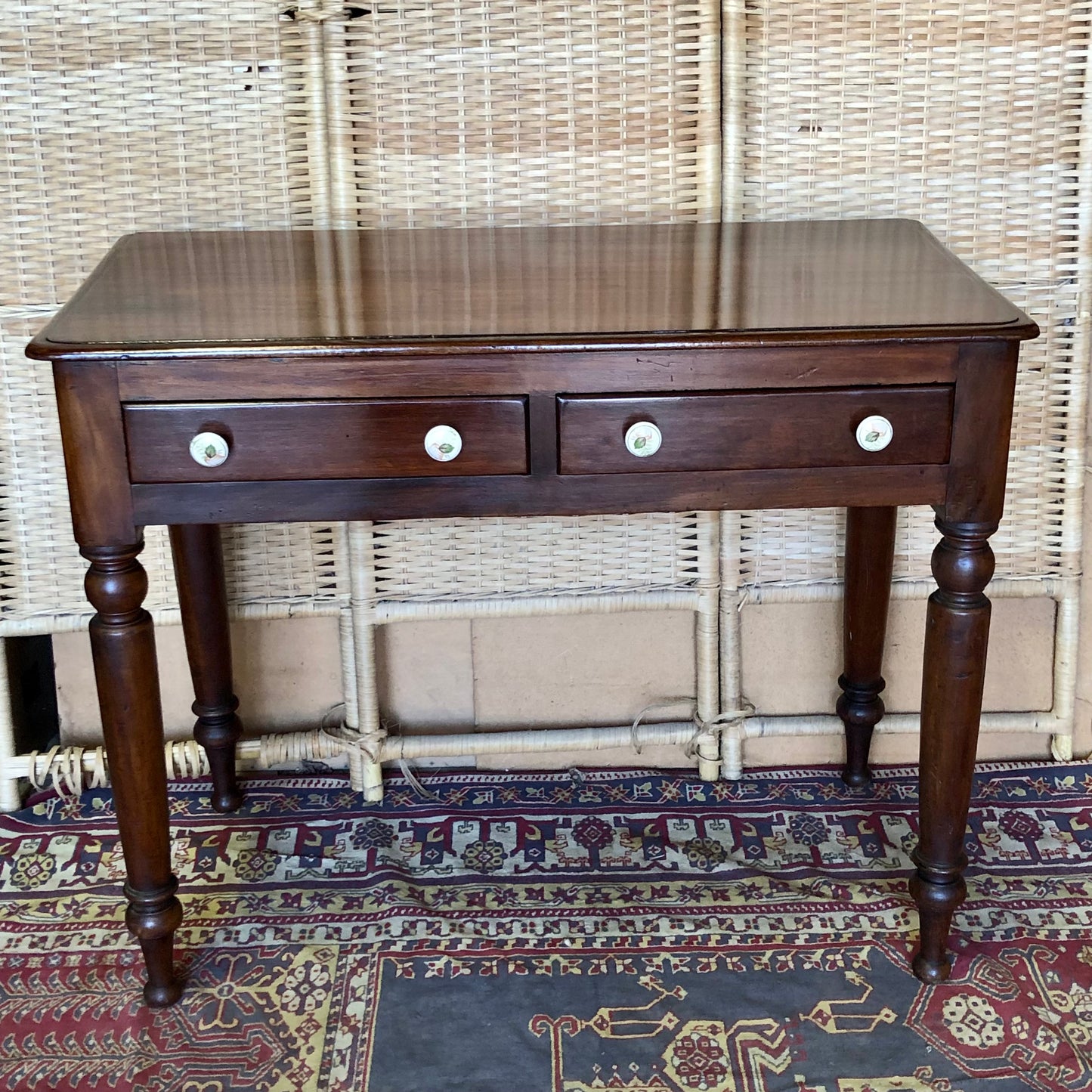000514....Antique Mahogany Hall Or Writing Table