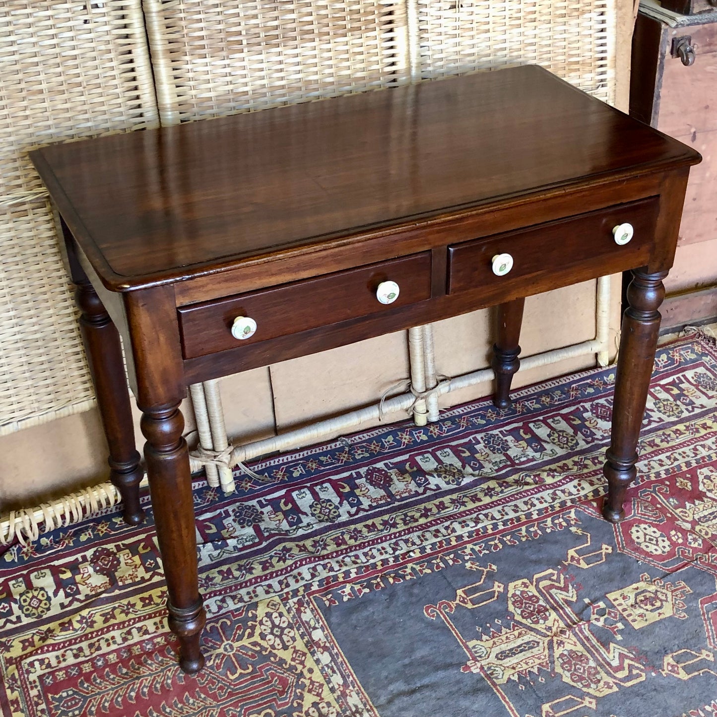 000514....Antique Mahogany Hall Or Writing Table