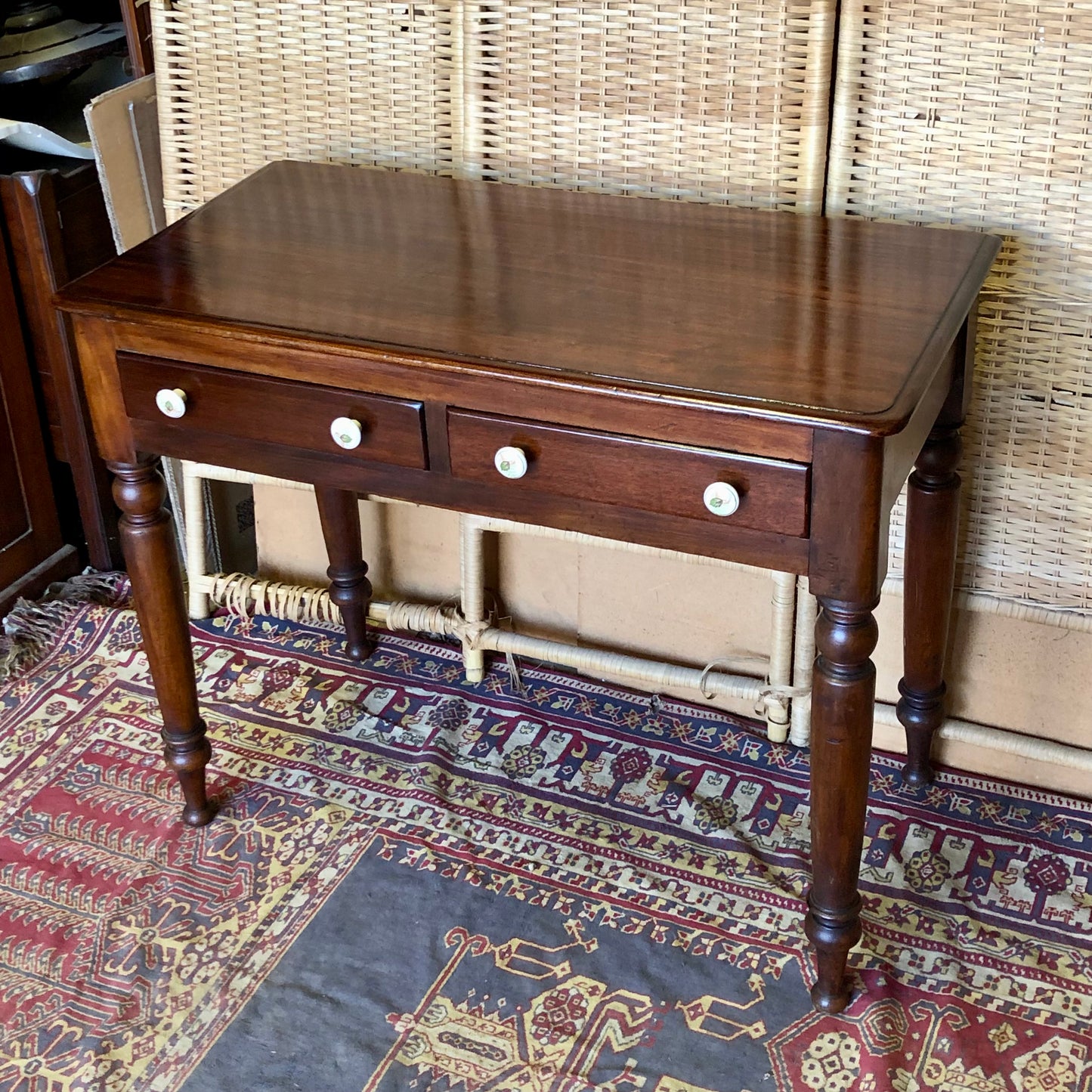 000514....Antique Mahogany Hall Or Writing Table