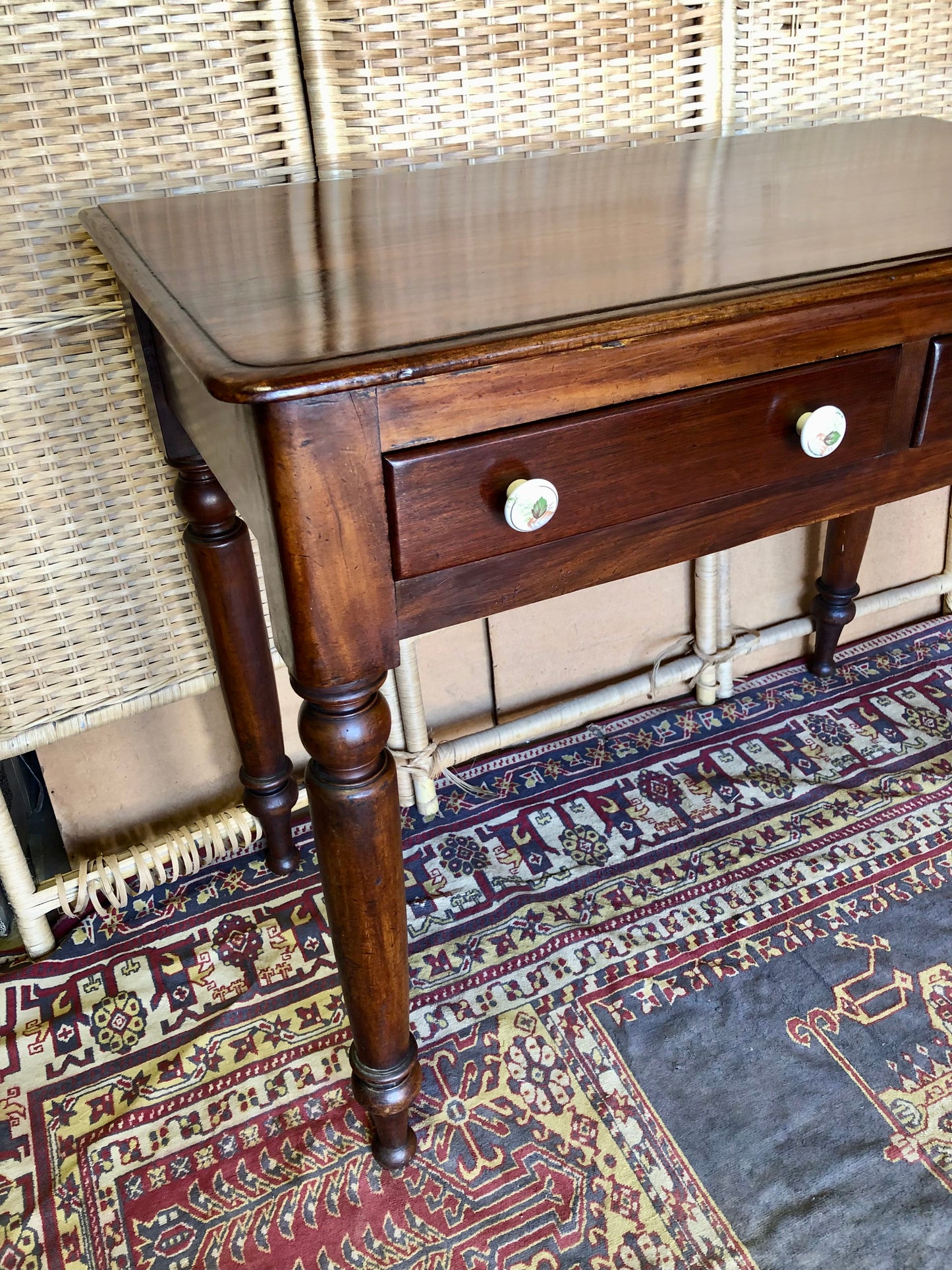000514....Antique Mahogany Hall Or Writing Table