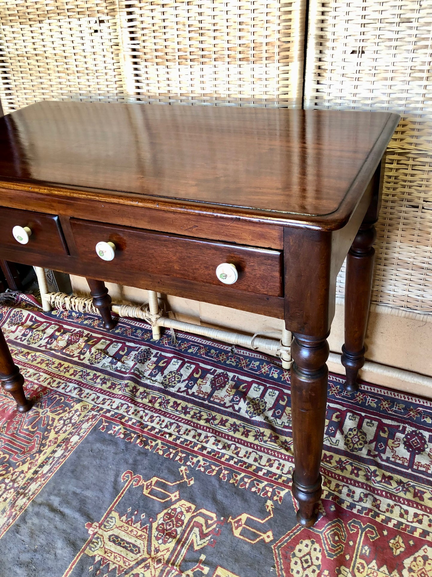 000514....Antique Mahogany Hall Or Writing Table