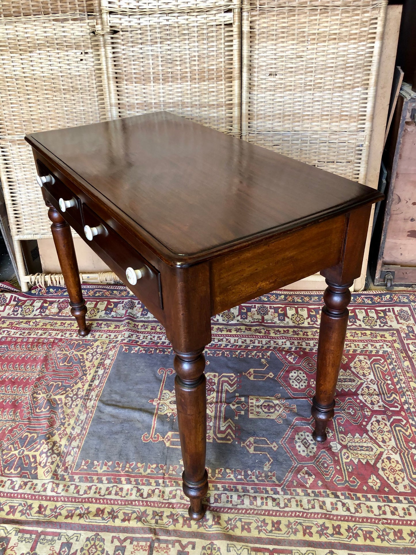 000514....Antique Mahogany Hall Or Writing Table