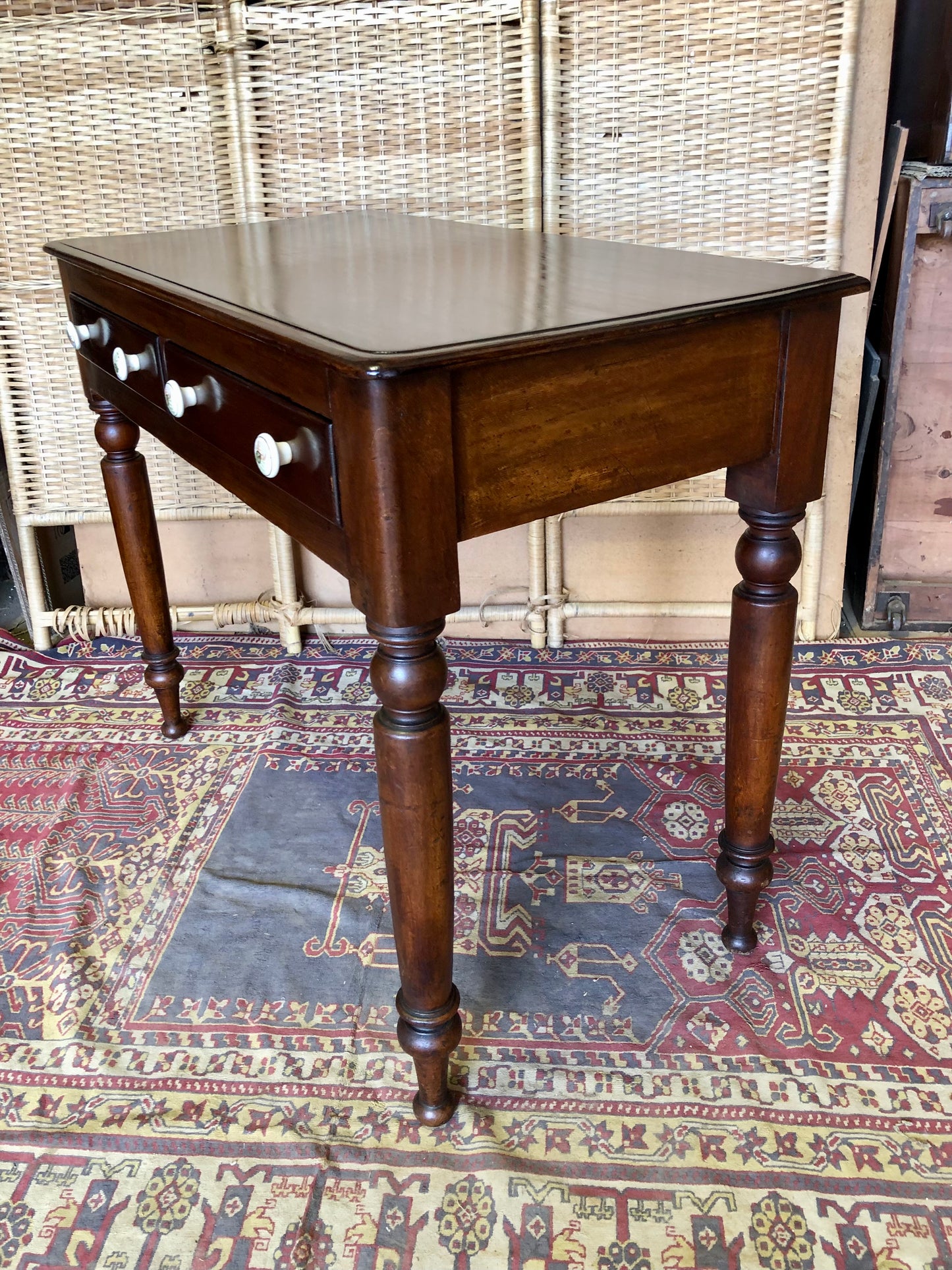 000514....Antique Mahogany Hall Or Writing Table