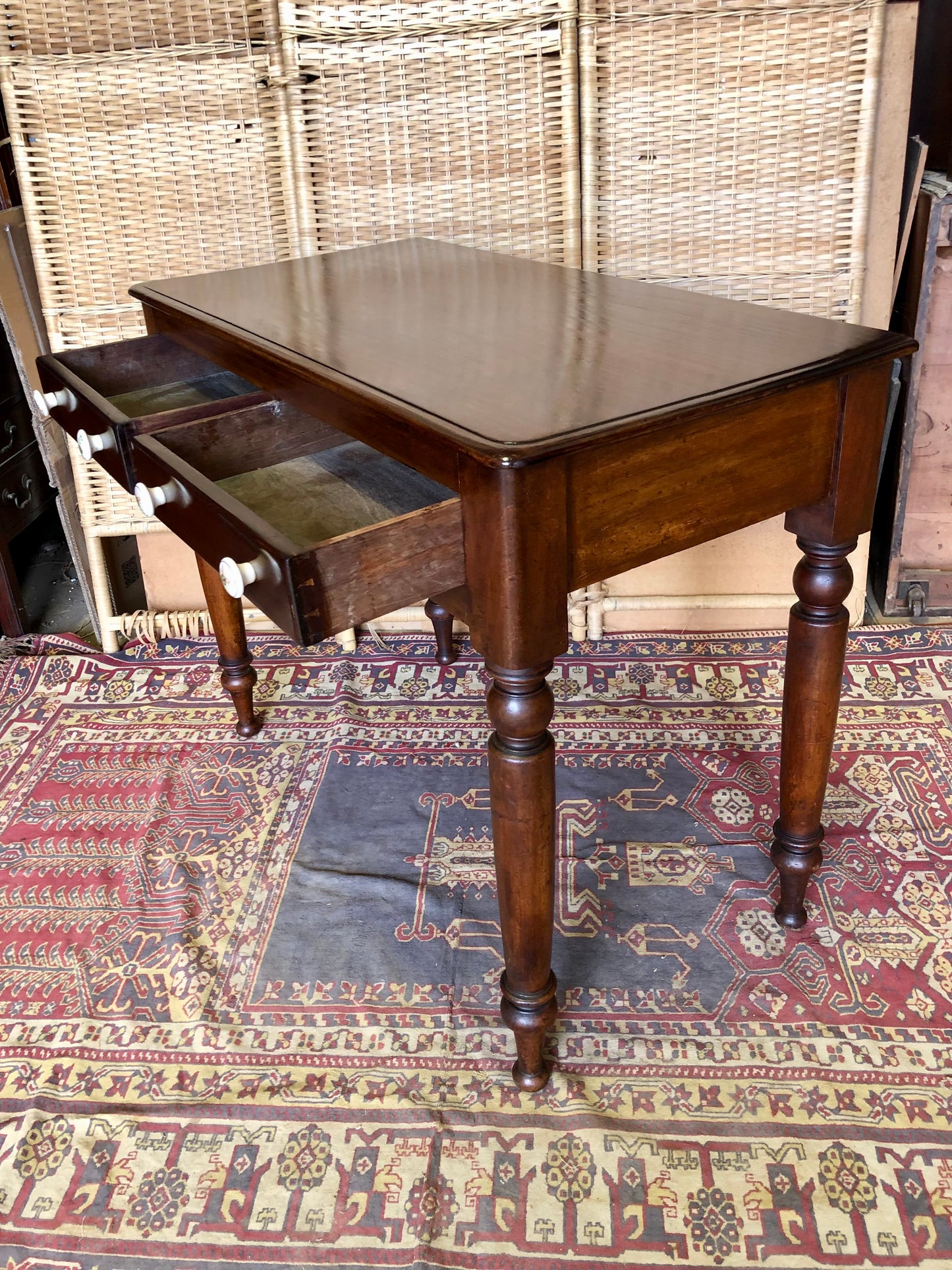 000514....Antique Mahogany Hall Or Writing Table