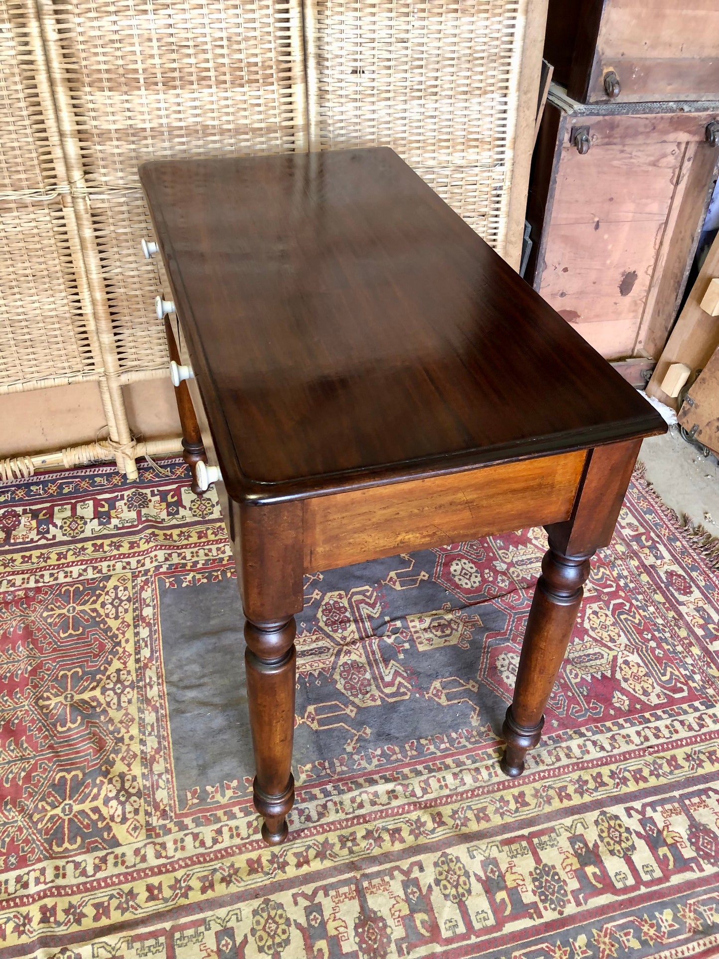 000514....Antique Mahogany Hall Or Writing Table