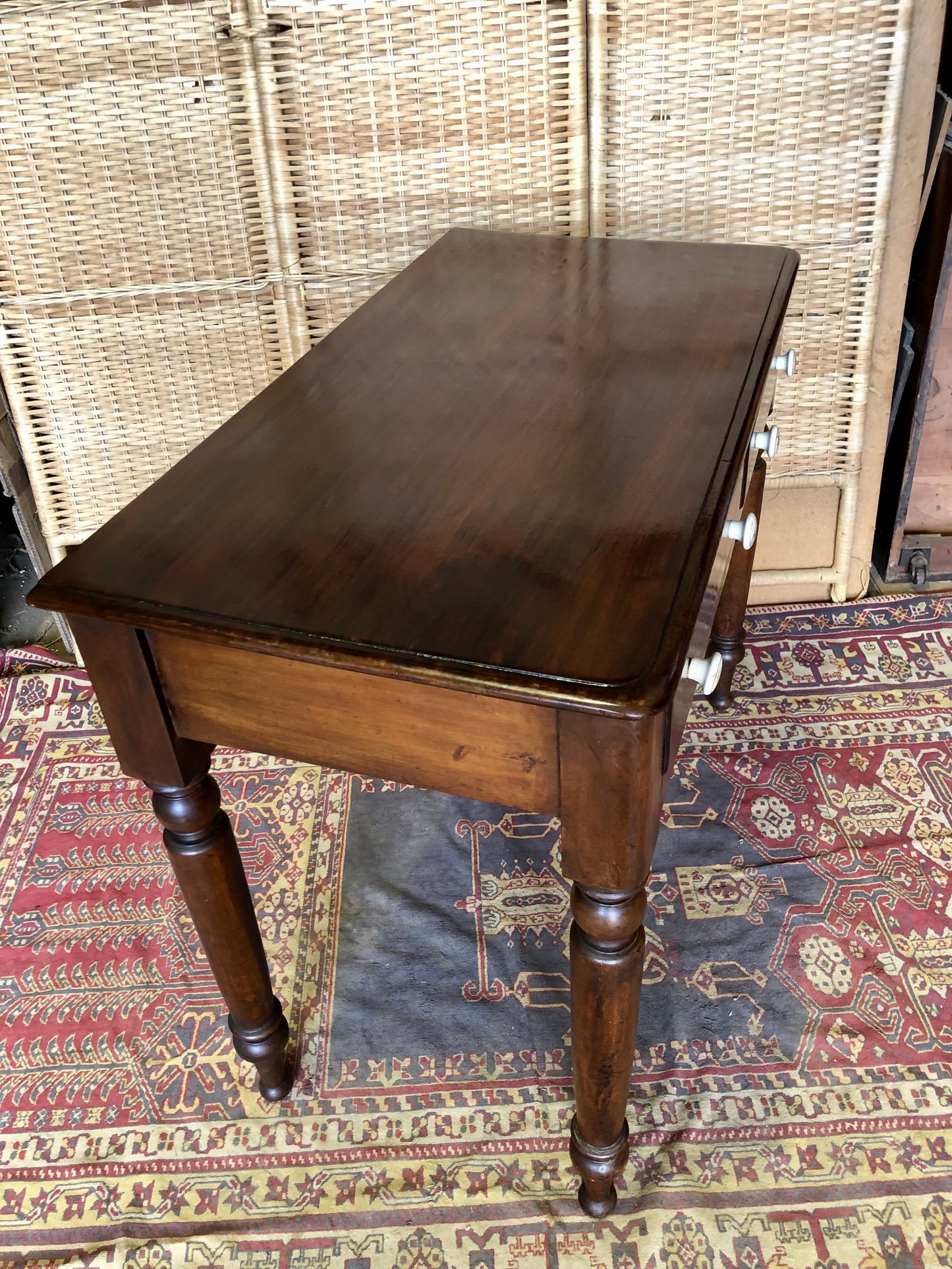 000514....Antique Mahogany Hall Or Writing Table