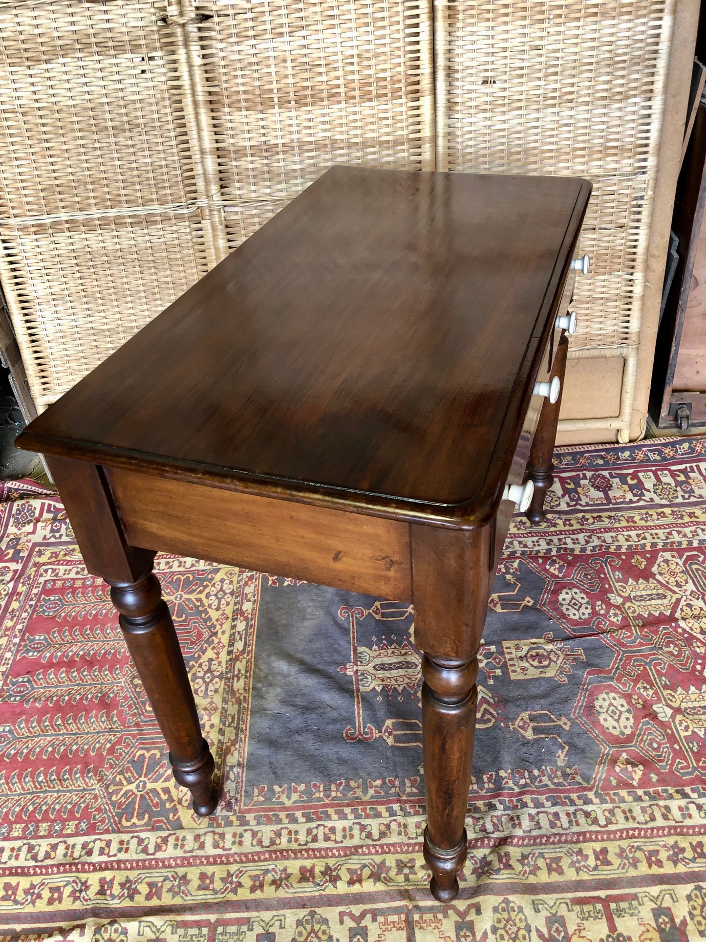 000514....Antique Mahogany Hall Or Writing Table
