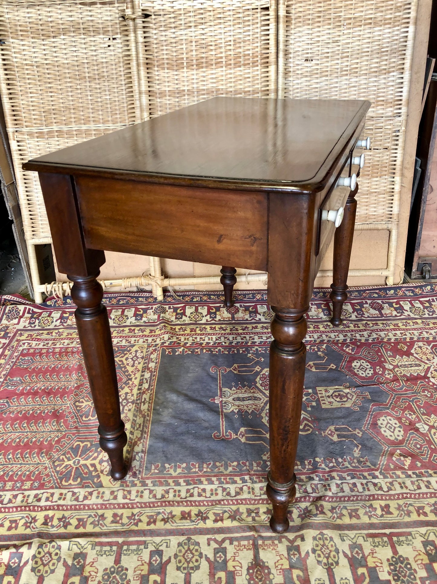 000514....Antique Mahogany Hall Or Writing Table
