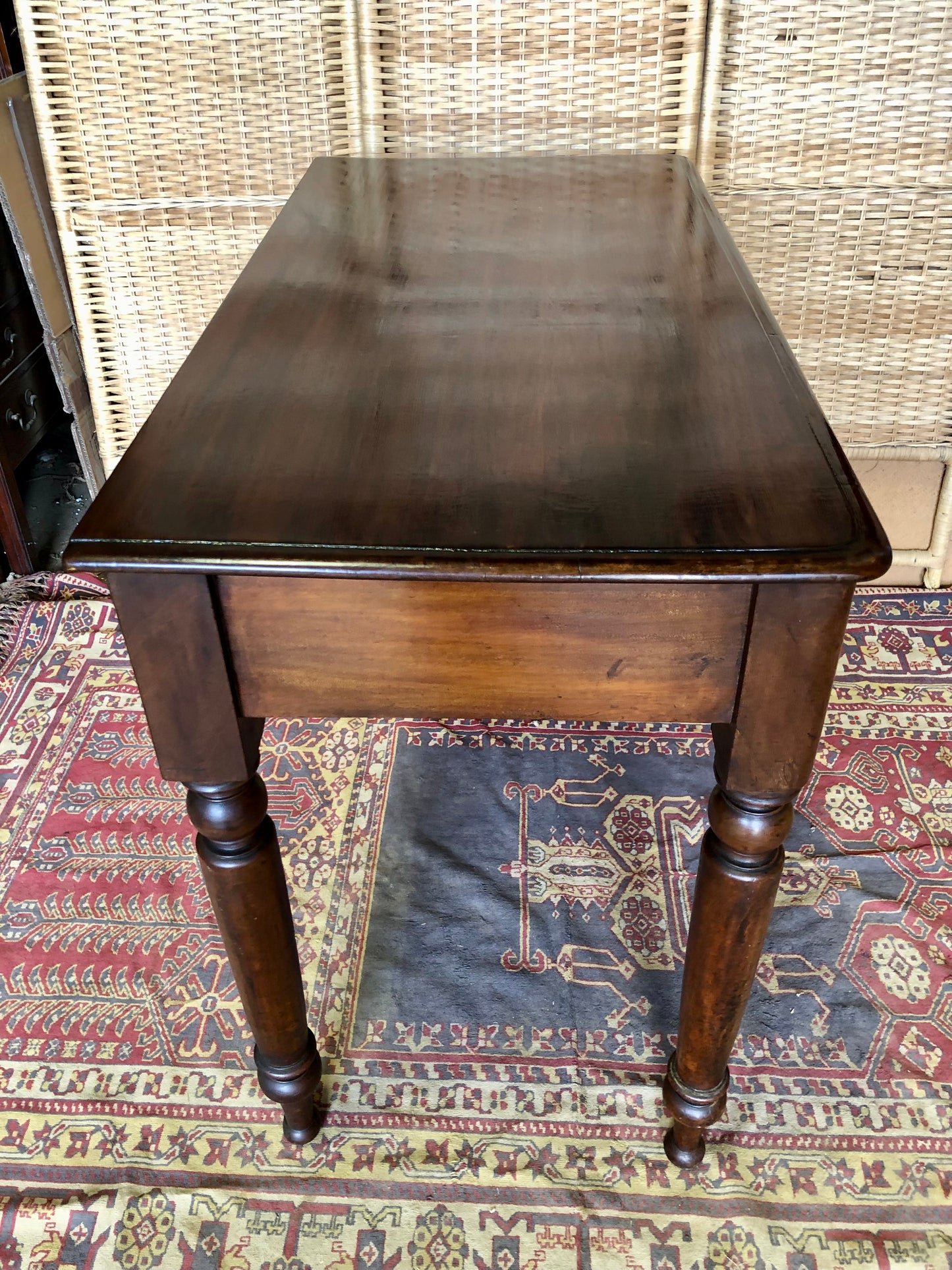 000514....Antique Mahogany Hall Or Writing Table