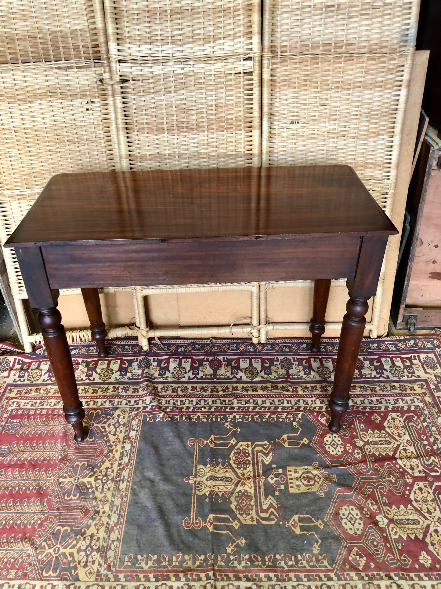 000514....Antique Mahogany Hall Or Writing Table
