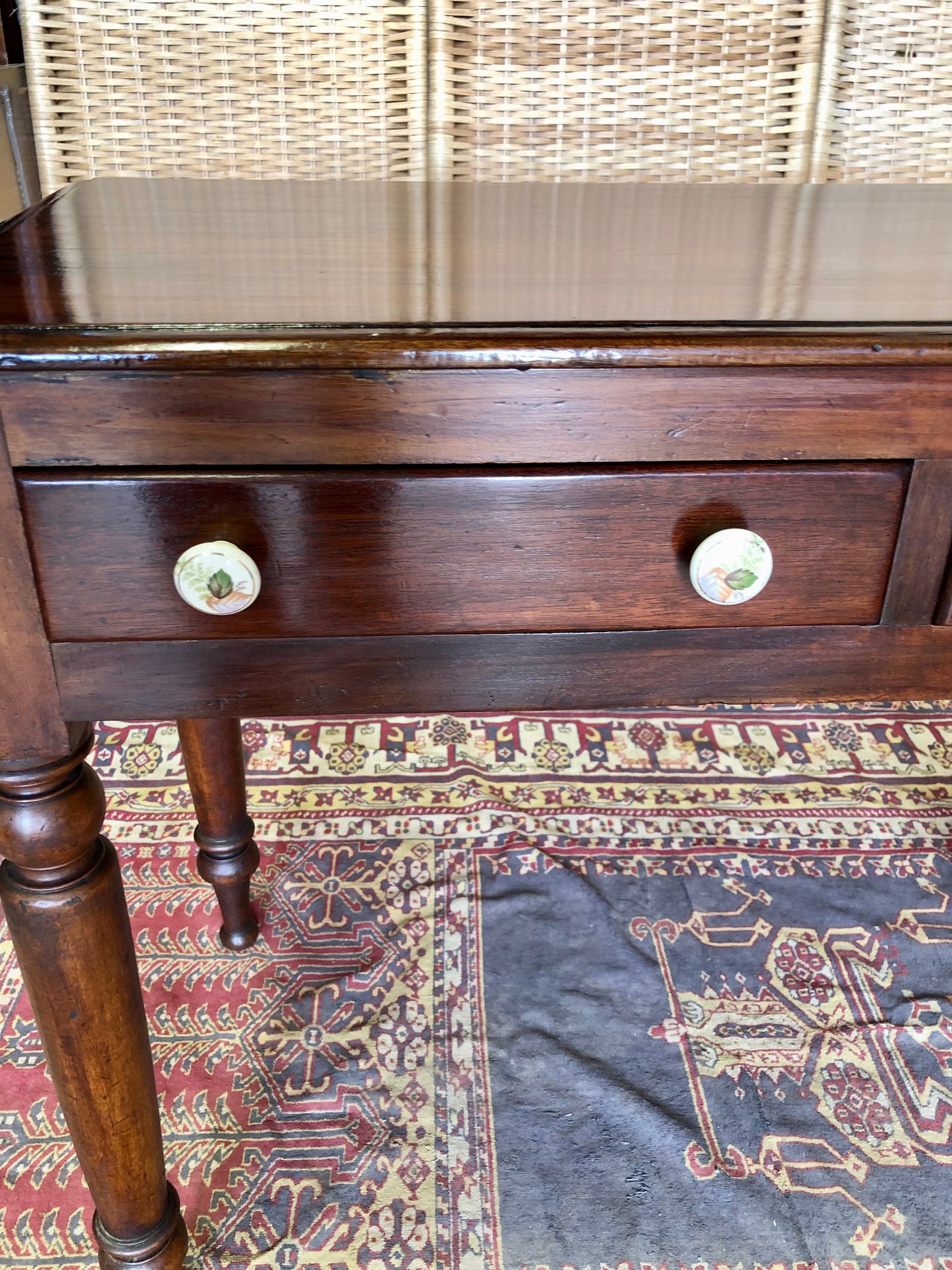 000514....Antique Mahogany Hall Or Writing Table