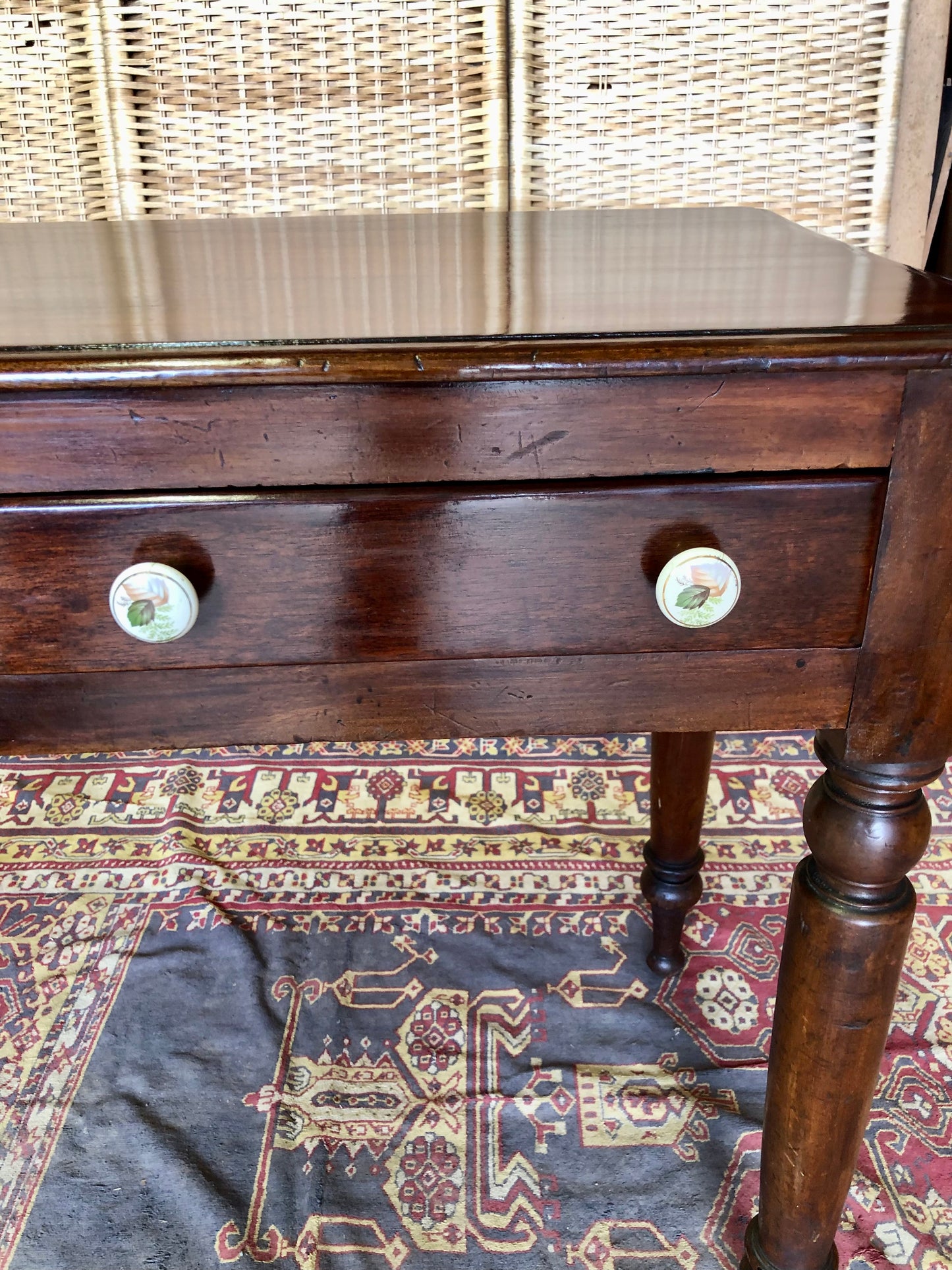 000514....Antique Mahogany Hall Or Writing Table