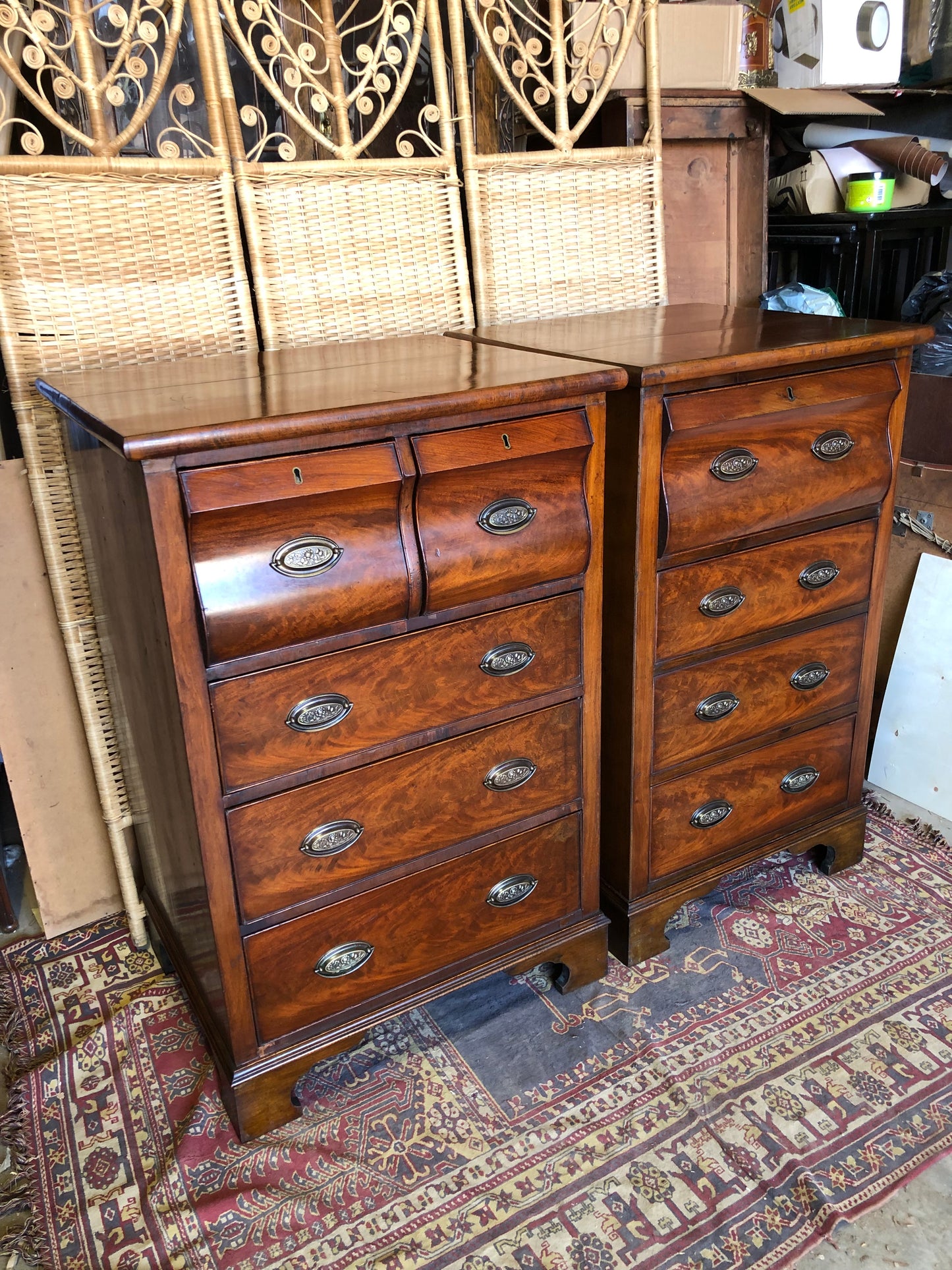 000512....Handsome Pair Of Antique Mahogany Chests