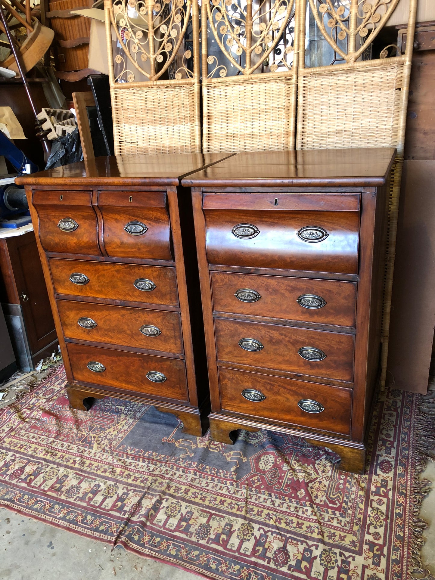 000512....Handsome Pair Of Antique Mahogany Chests