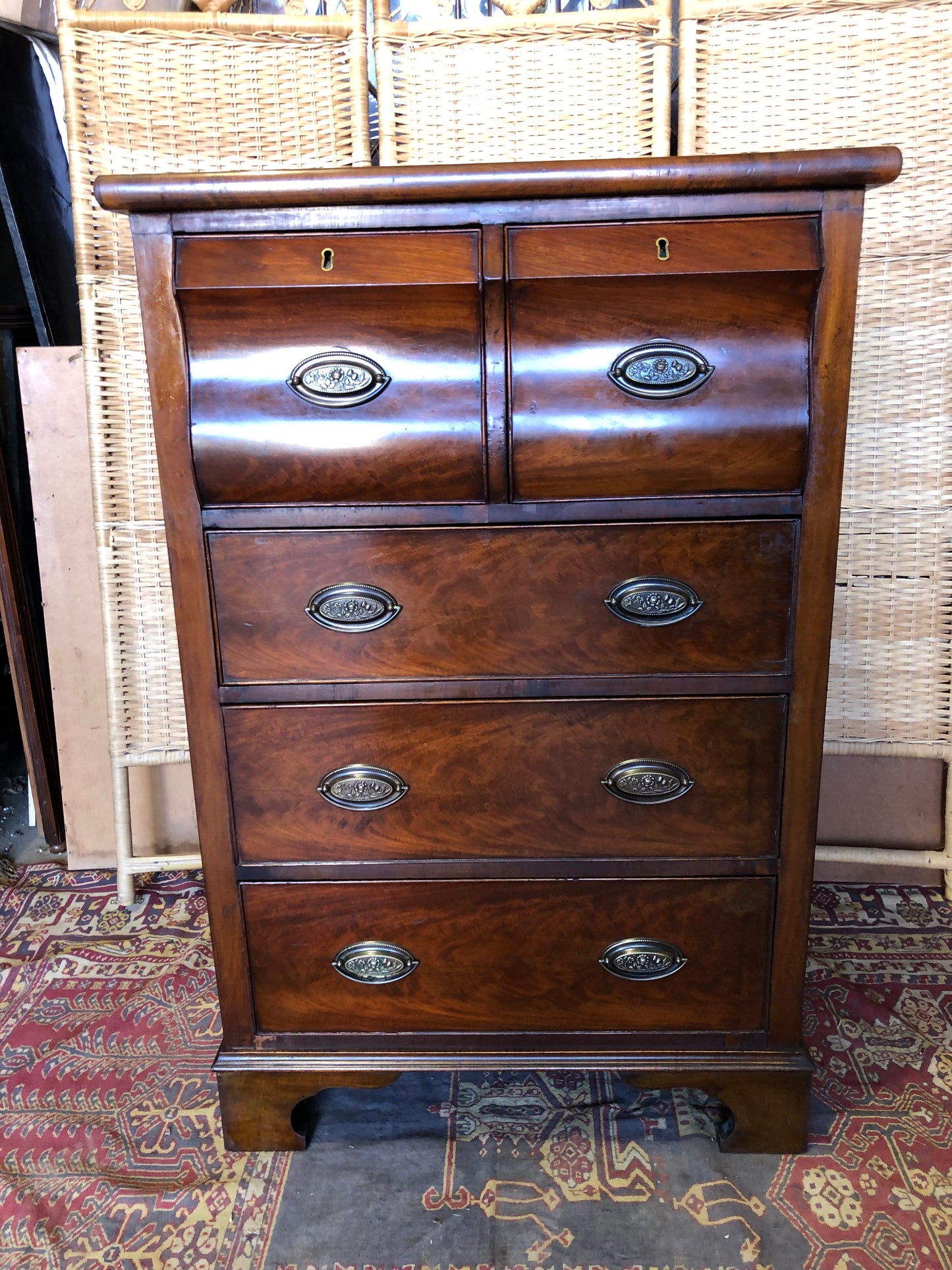 000512....Handsome Pair Of Antique Mahogany Chests