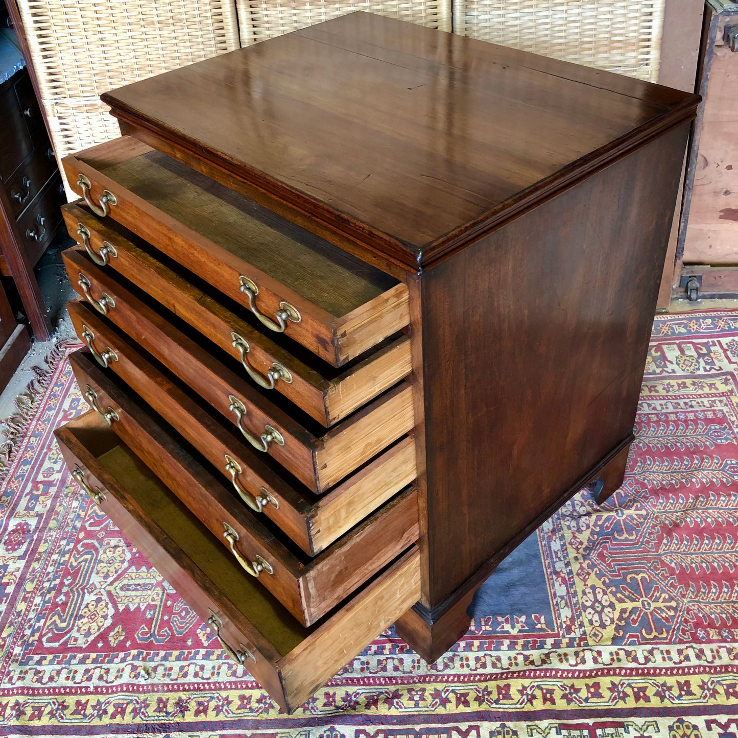 000511....Handsome Antique Collectors Chest Or Chart Chest